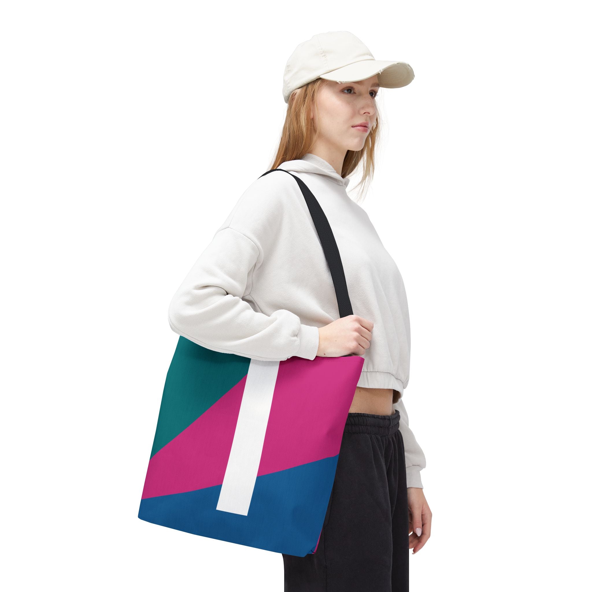 Monogram 'I' Colorblock Tote Bag — Personalized Initial I Shoulder Tote