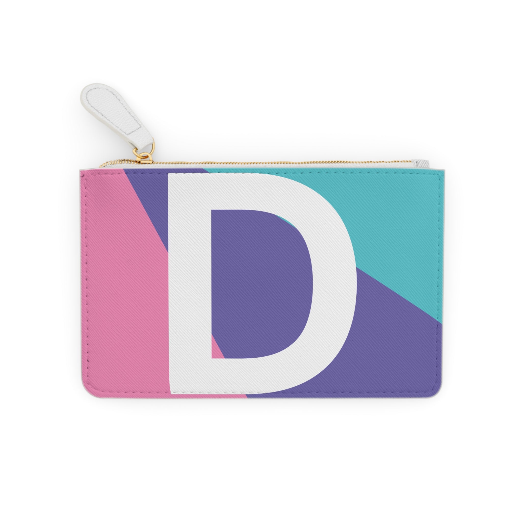 Initial D Mini Clutch — Colorblock Monogram Wristlet Wallet