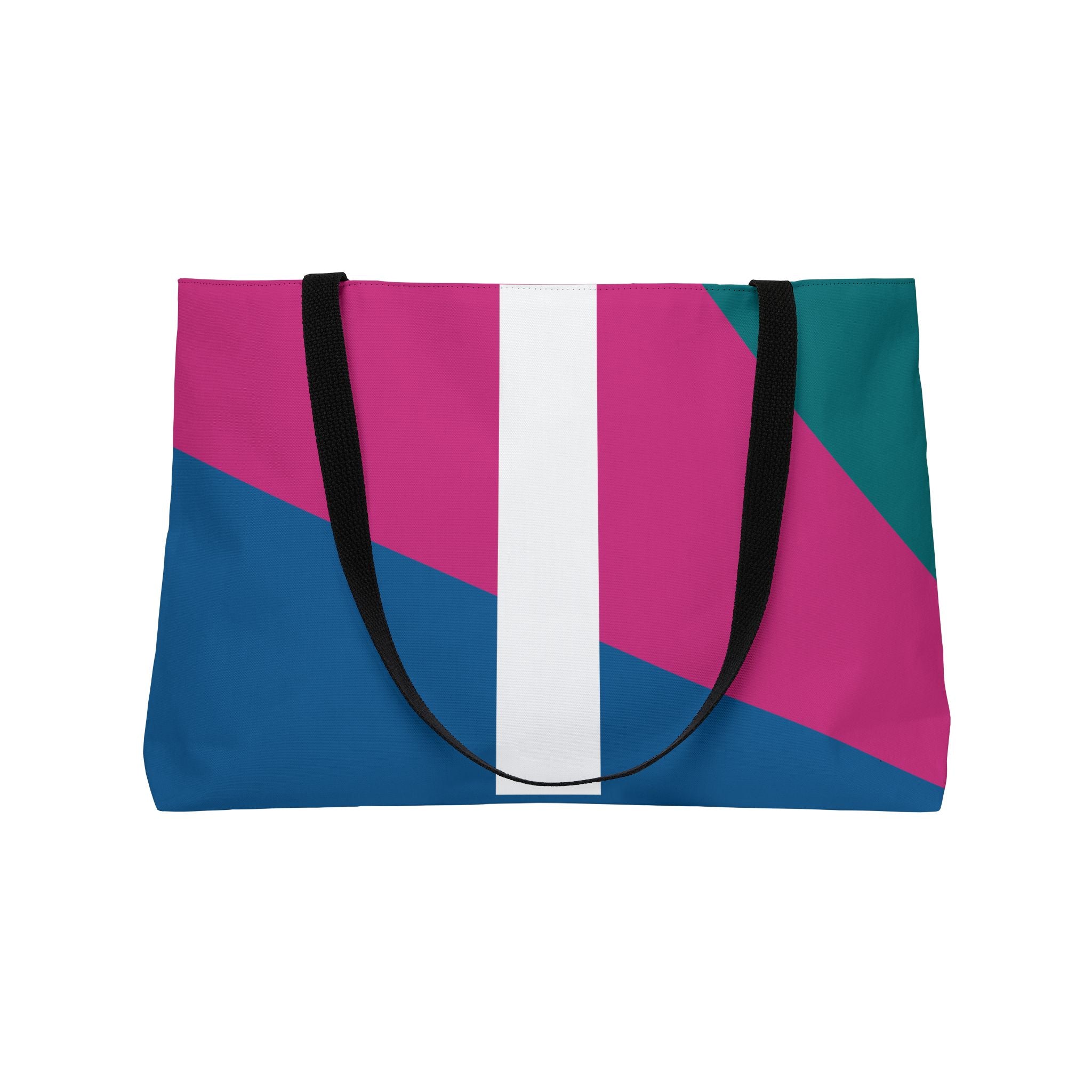 Personalized 'I' Colorblock Tote Bag — Monogram Weekender Tote