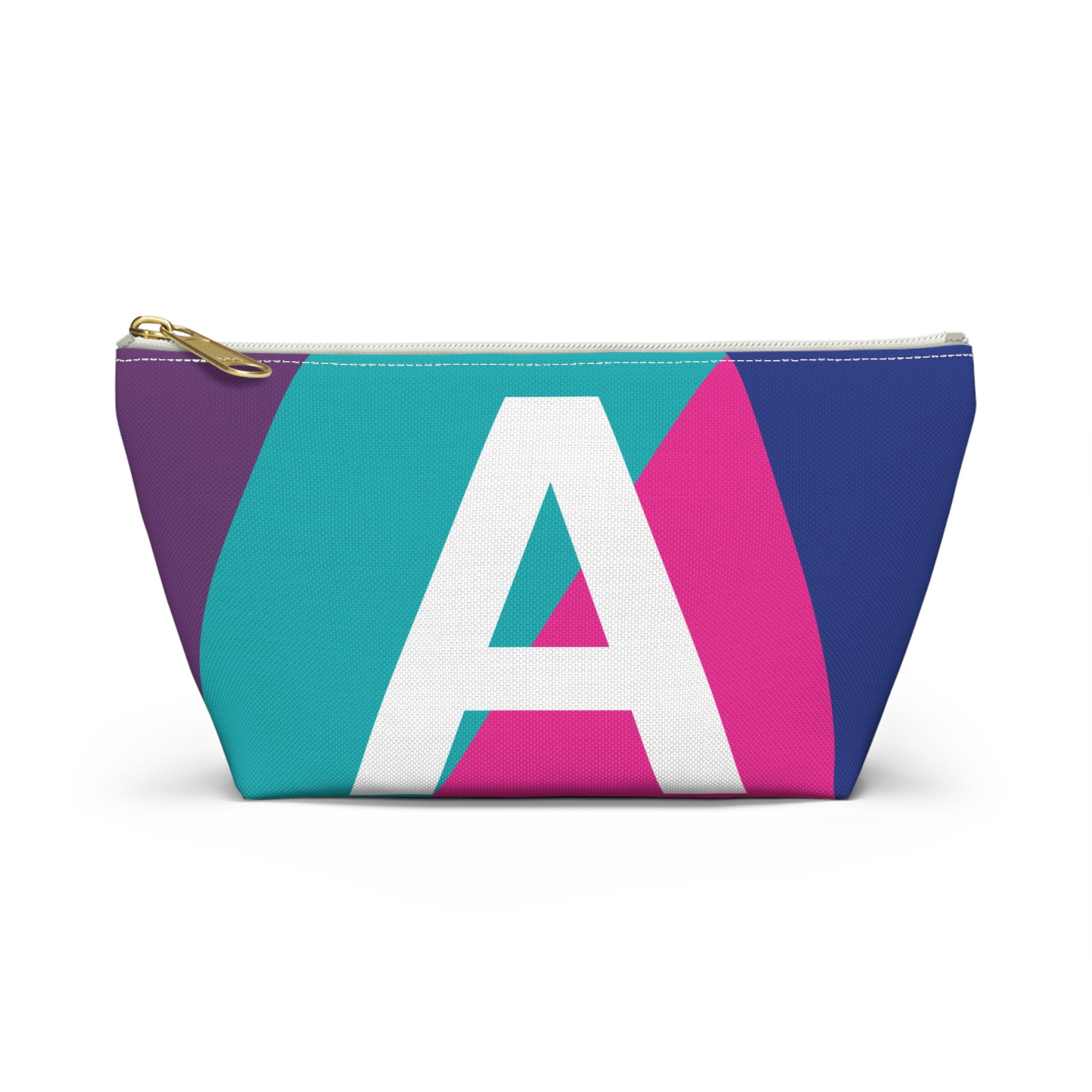 Initials Colorblock Accessory Pouch — Monogram A T-Bottom Cosmetic Bag