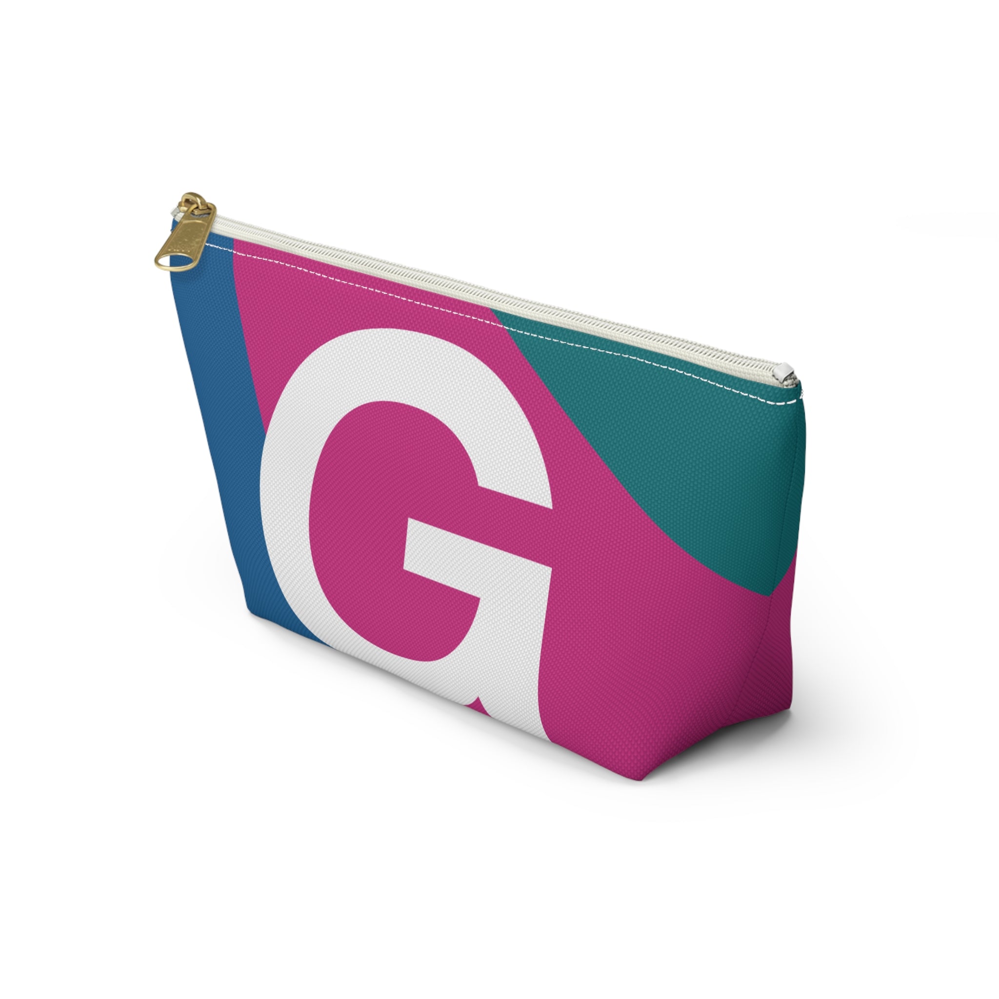 Initials Colorblock Accessory Pouch — Monogram G T-Bottom Cosmetic Bag
