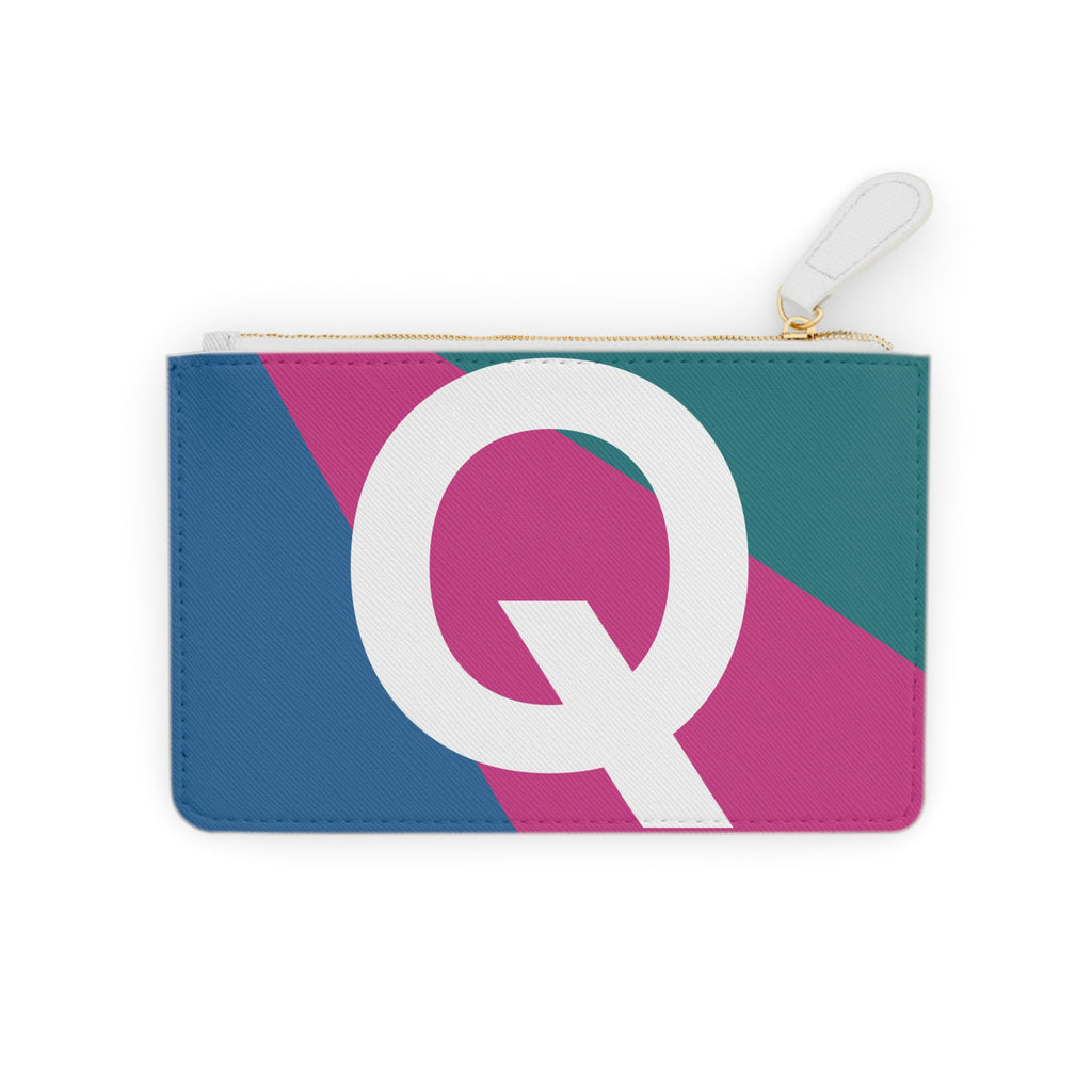 Initial Q Mini Clutch — Colorblock Monogram Wristlet Wallet