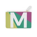 Initial M Mini Clutch — Colorblock Monogram Wristlet Wallet