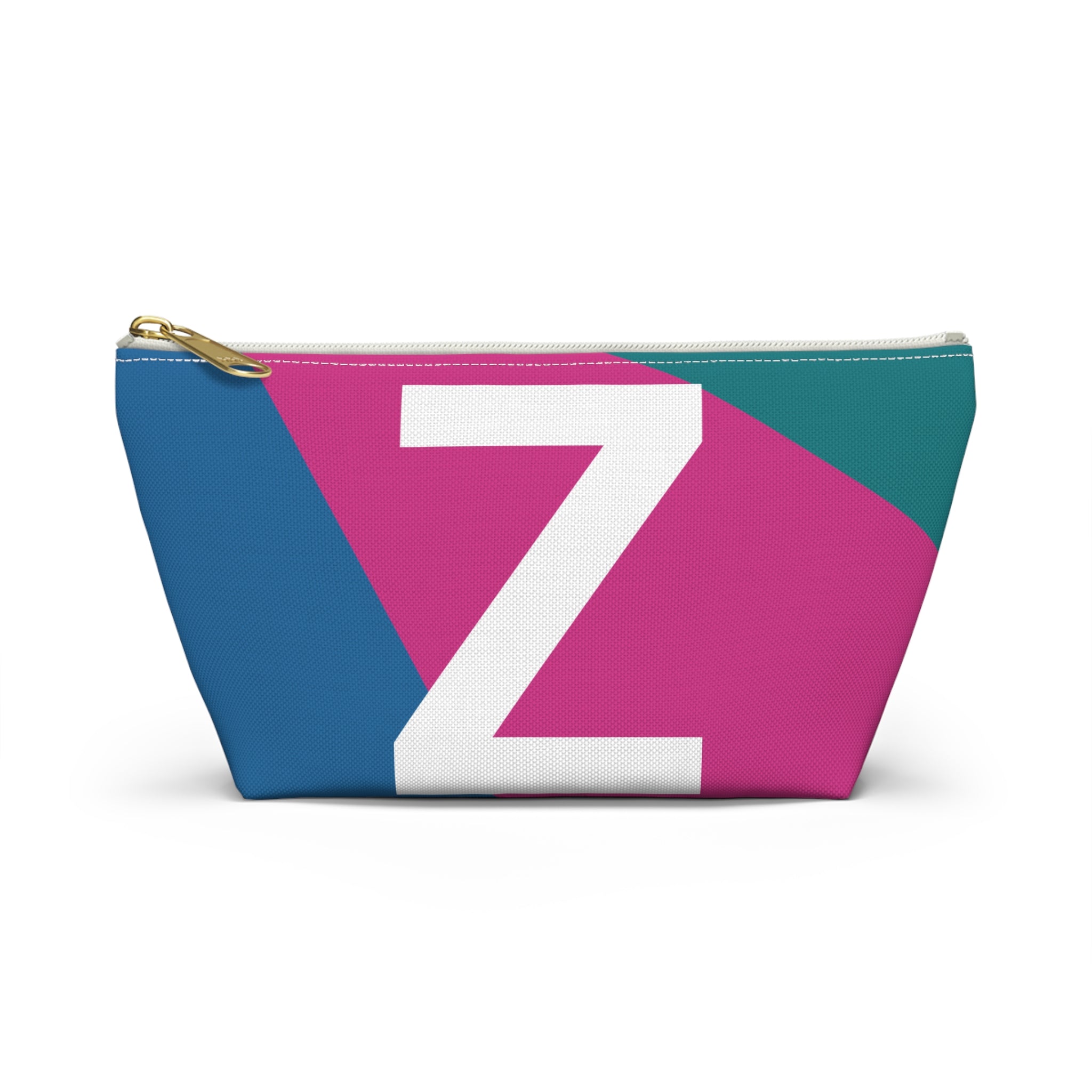 Initials Colorblock Accessory Pouch — Monogram Z T-Bottom Cosmetic Bag