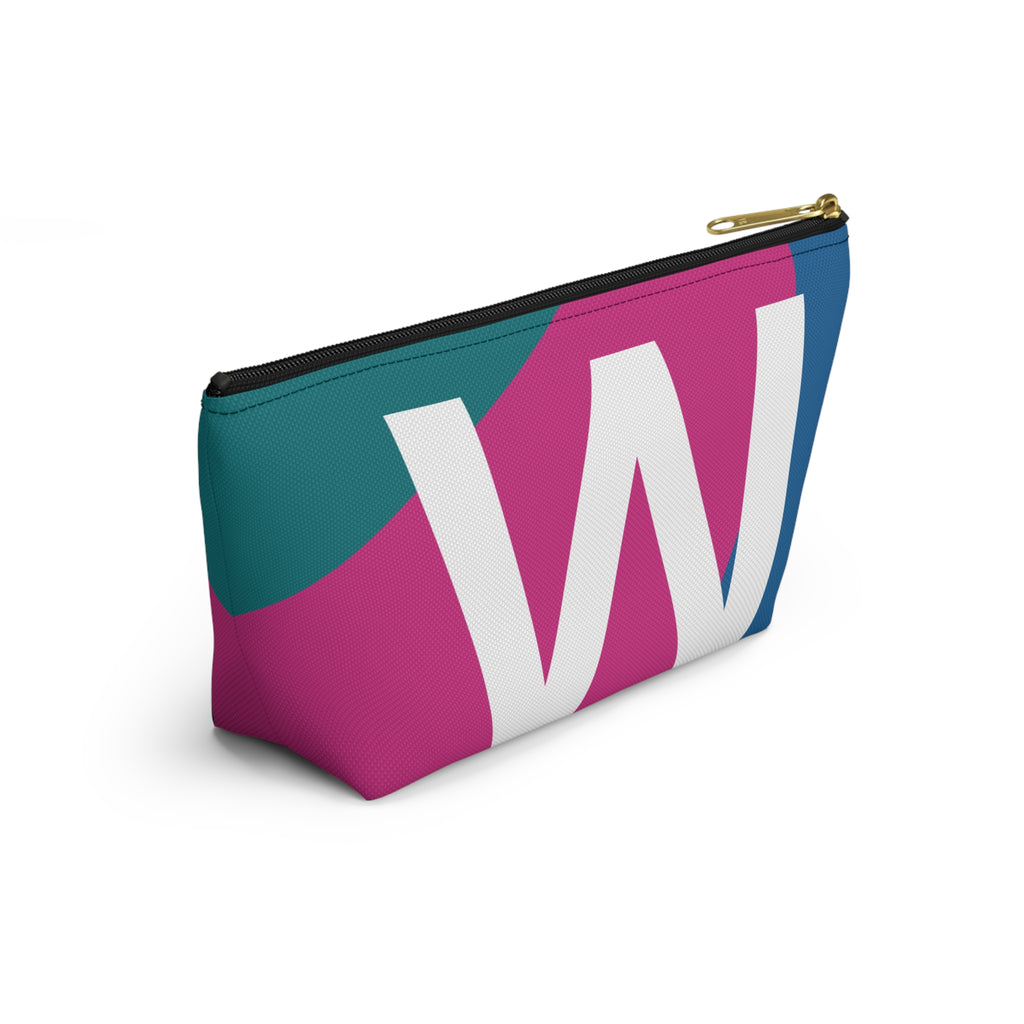 Initials Colorblock Accessory Pouch — Monogram W T-Bottom Cosmetic Bag