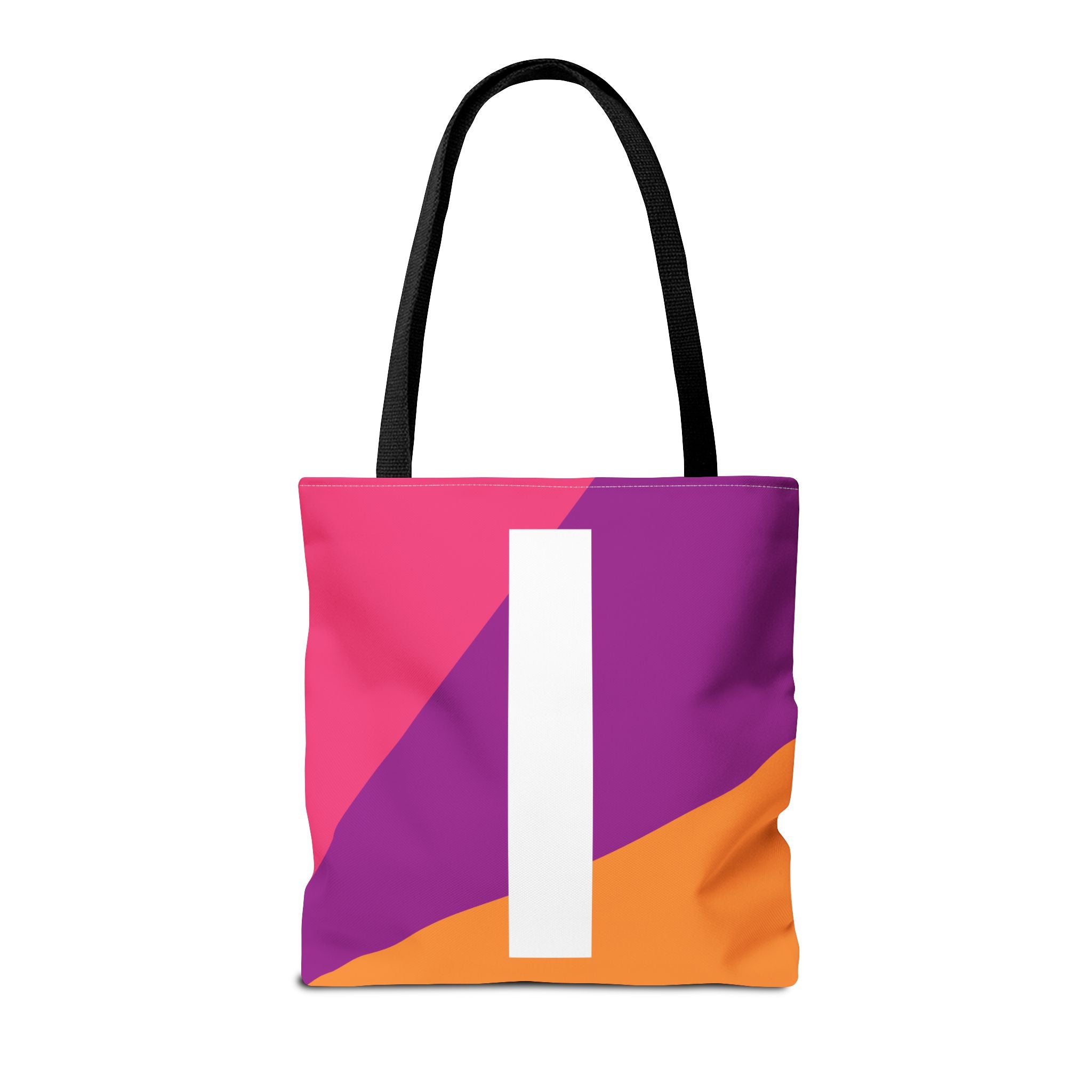 Monogram 'I' Colorblock Tote Bag — Personalized Initial I Shoulder Tote