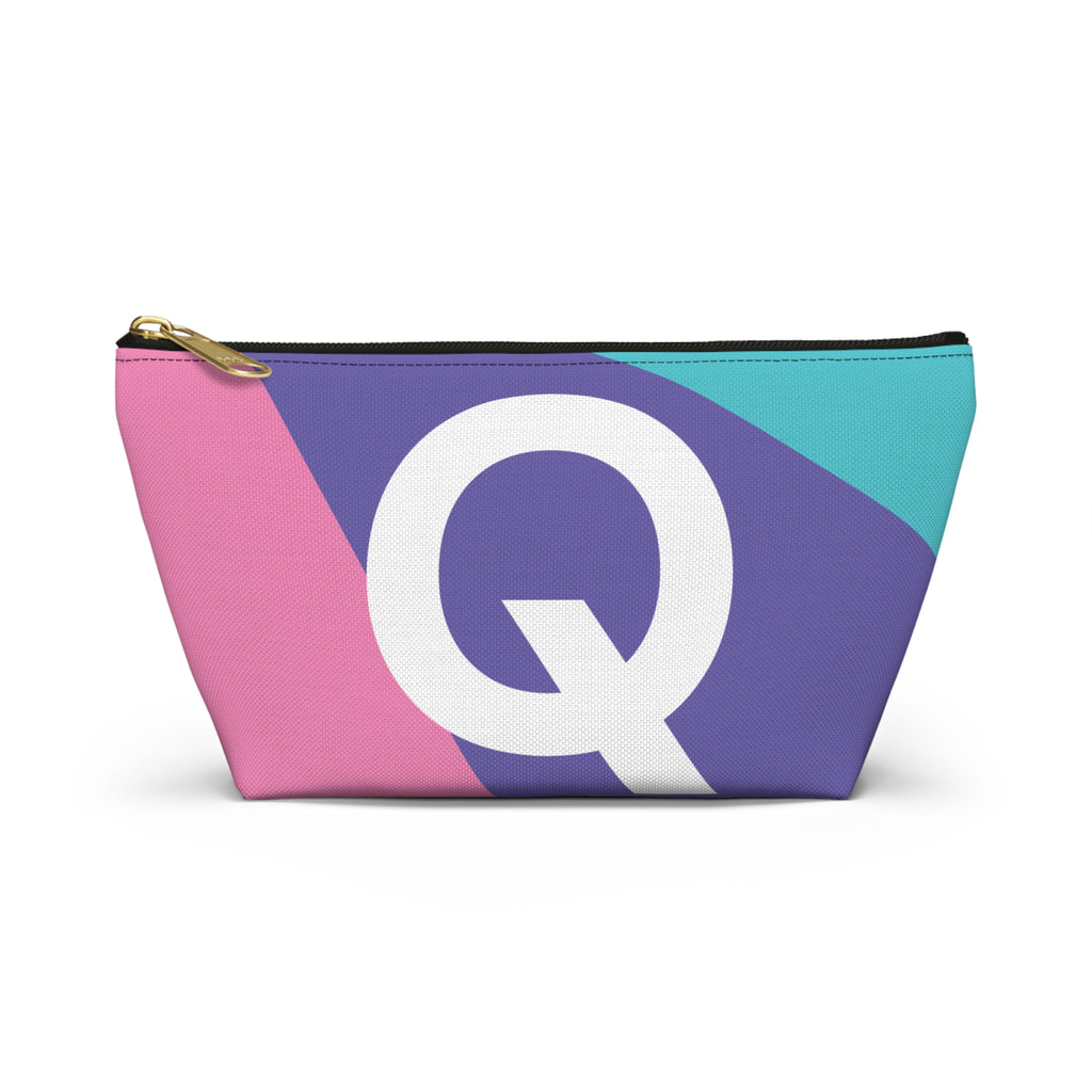 Colorblock Accessory Pouch — Monogram Q T-Bottom Cosmetic Bag
