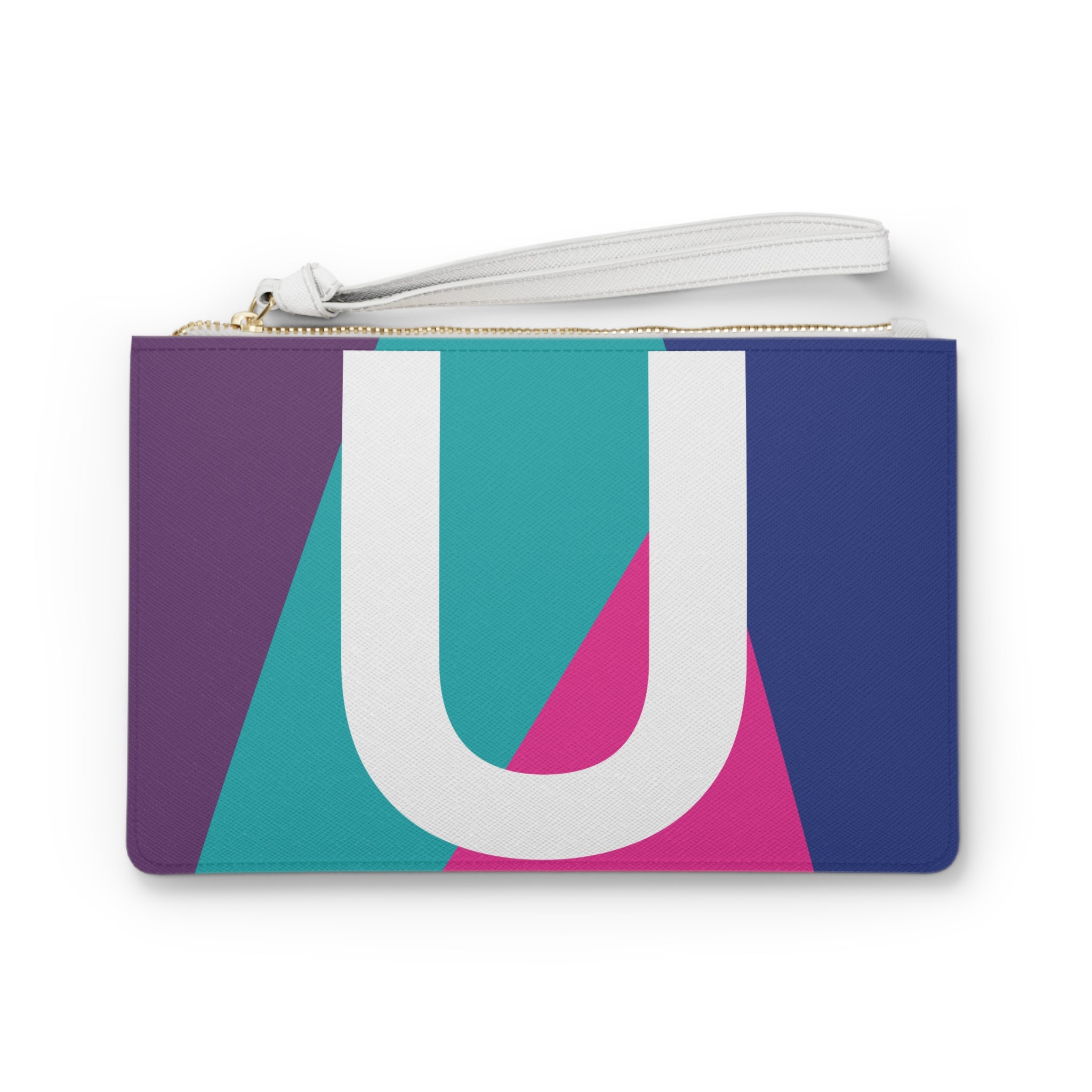Monogram 'U' Colorblock Clutch Bag — Bold Geometric Wristlet for Everyday & Gifts