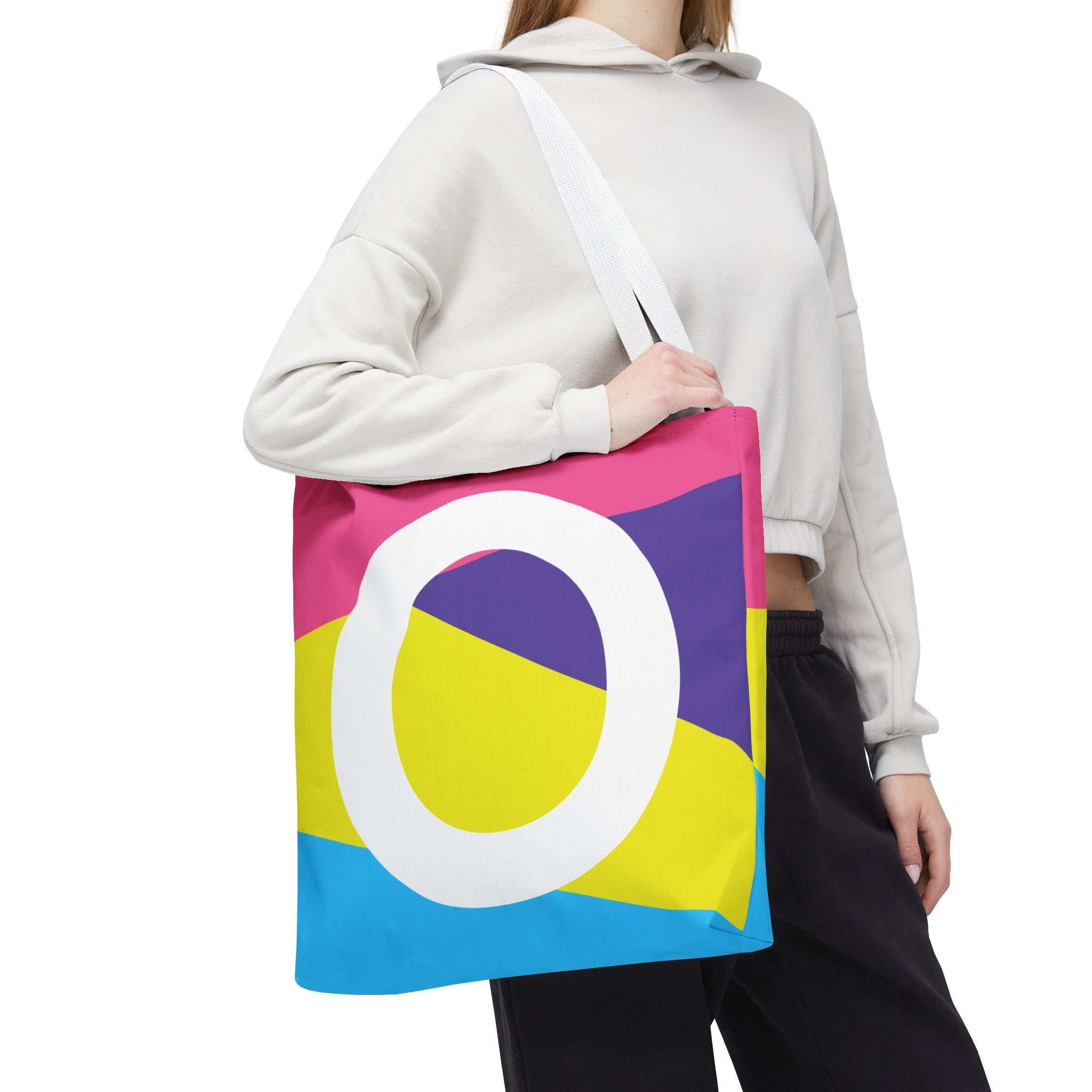 Monogram 'O' Colorblock Tote Bag — Personalized Initial O Shoulder Tote
