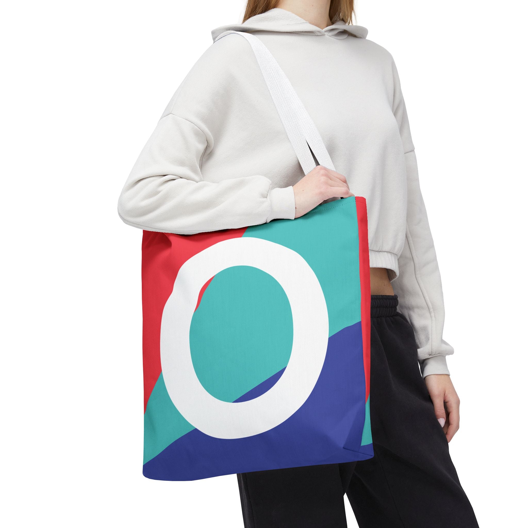 Monogram 'O' Colorblock Tote Bag — Personalized Initial O Shoulder Tote