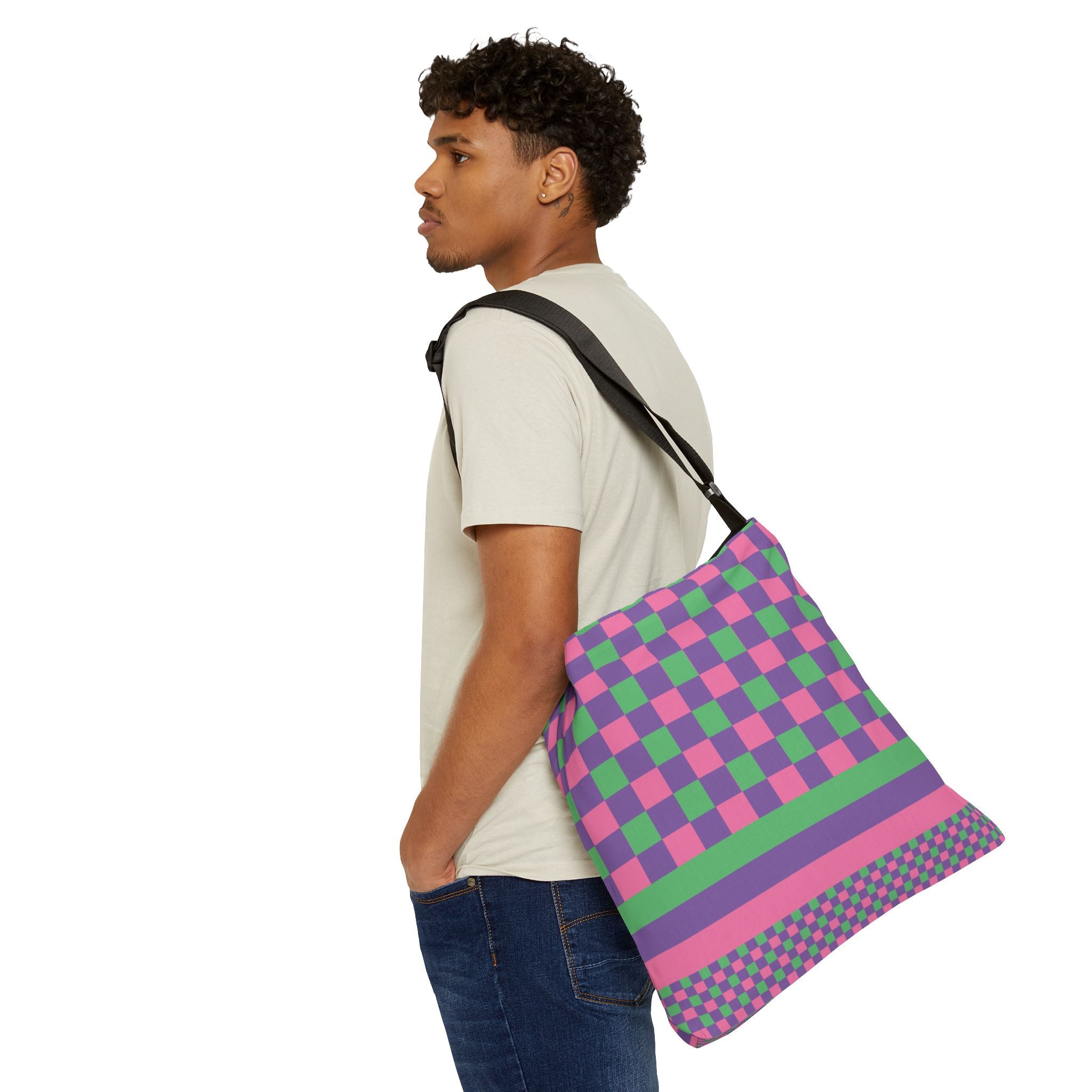 Colorblock Geometric Tote Bag