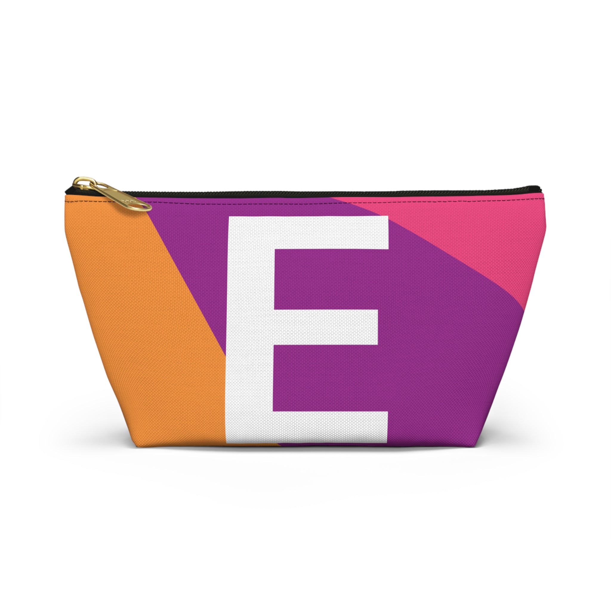 Initials Colorblock Accessory Pouch — Monogram E T-Bottom Cosmetic Bag