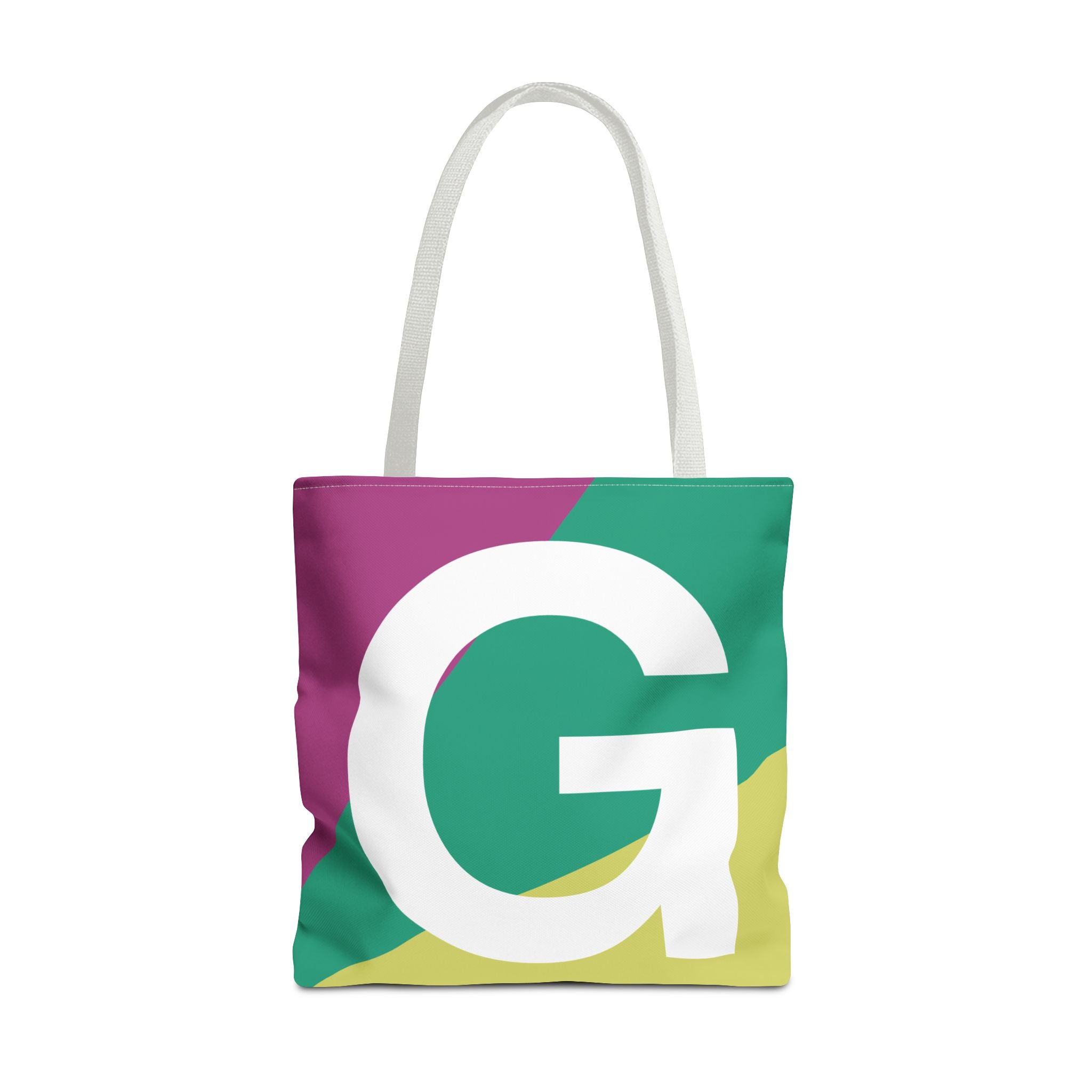Monogram 'G' Colorblock Tote Bag — Personalized Initial G Shoulder Tote
