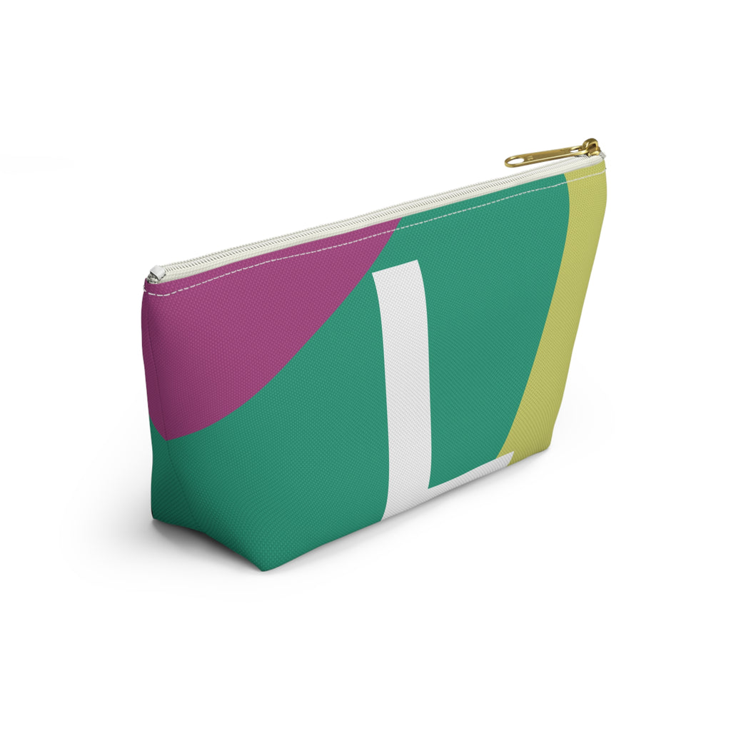 Initials Colorblock Accessory Pouch — Monogram L T-Bottom Cosmetic Bag