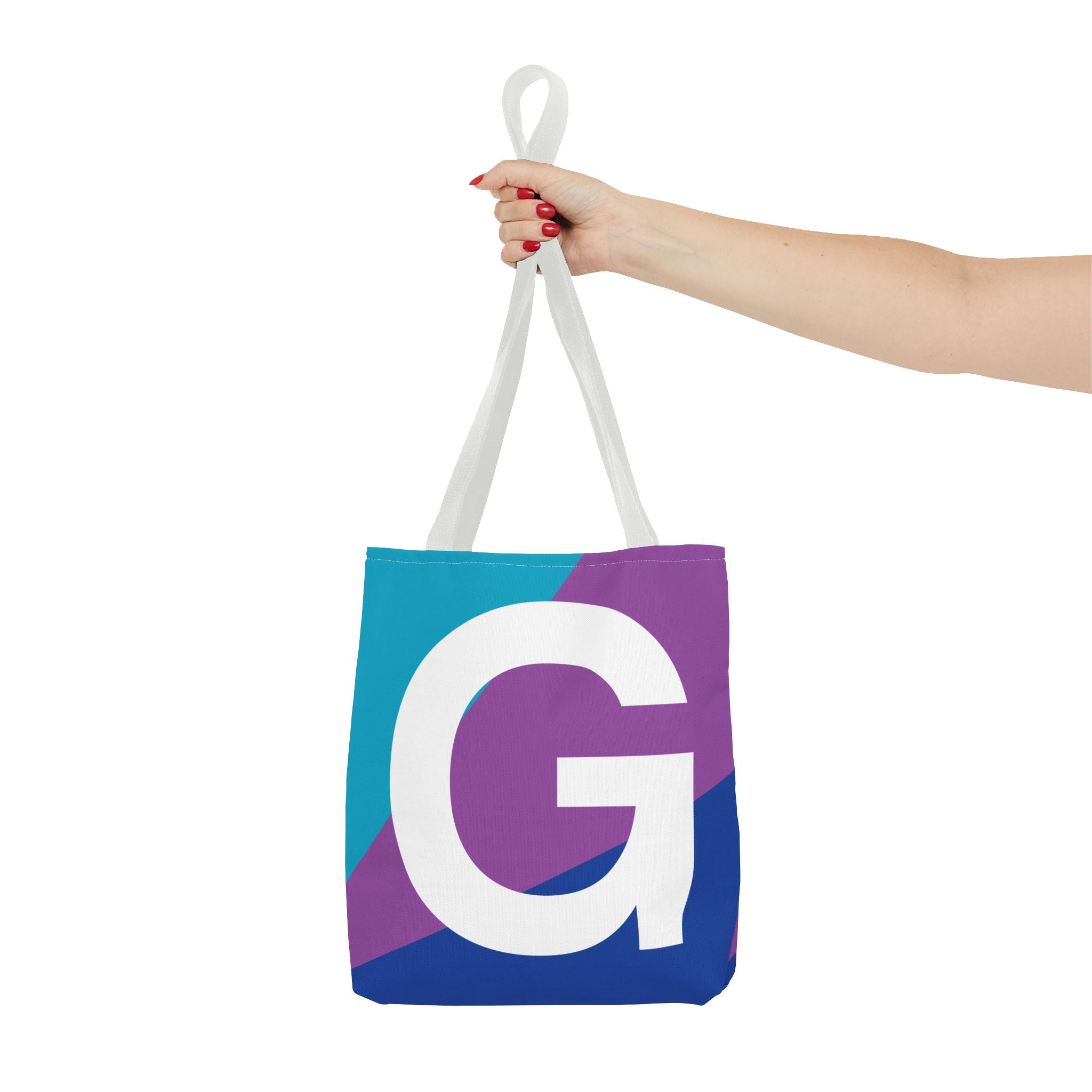 Monogram 'G' Colorblock Tote Bag — Personalized Initial G Shoulder Tote