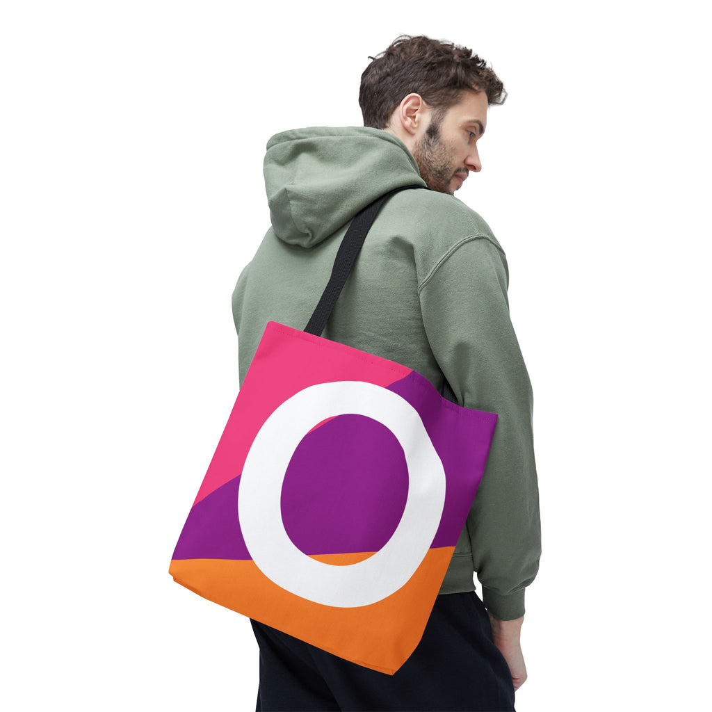 Monogram 'O' Colorblock Tote Bag — Personalized Initial O Shoulder Tote