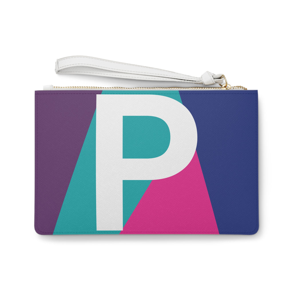 Monogram 'P' Colorblock Clutch Bag — Bold Geometric Wristlet for Everyday & Gifts