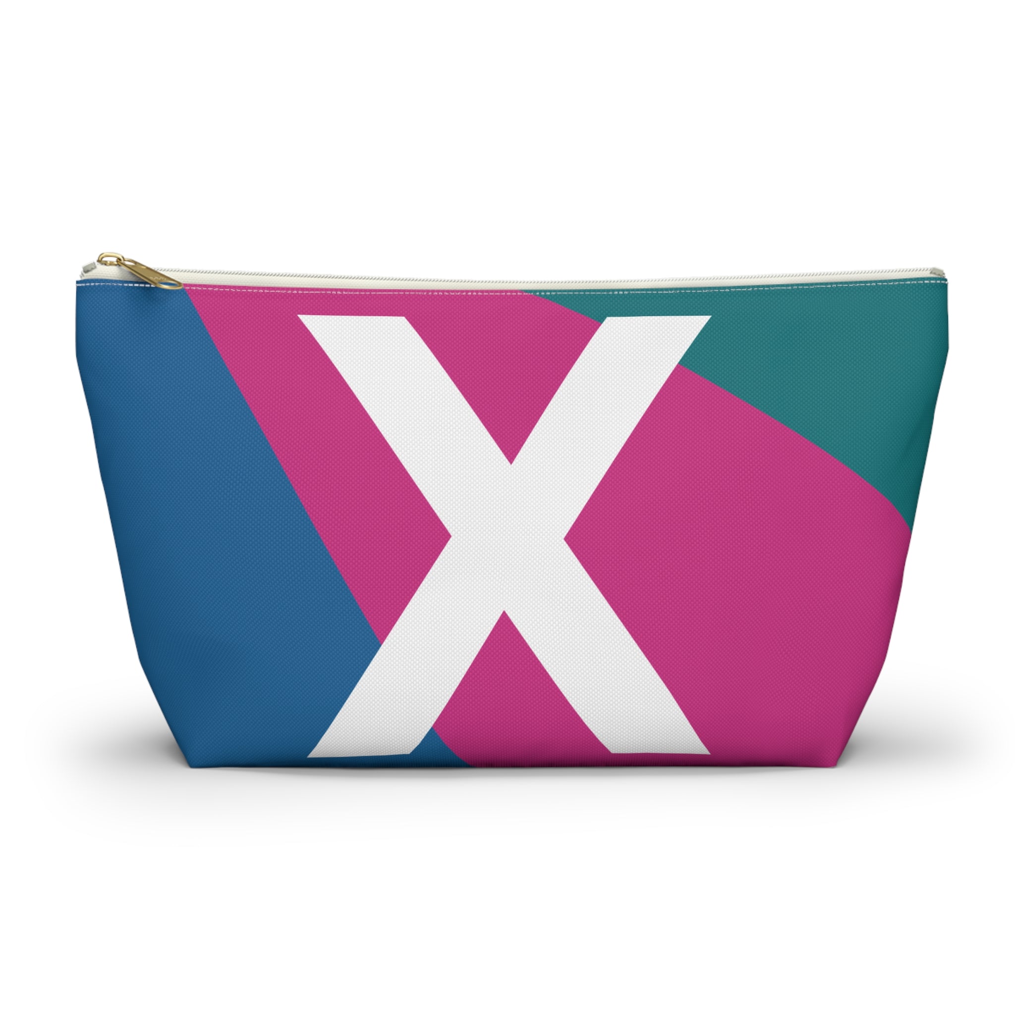 Initials Colorblock Accessory Pouch — Monogram X T-Bottom Cosmetic Bag