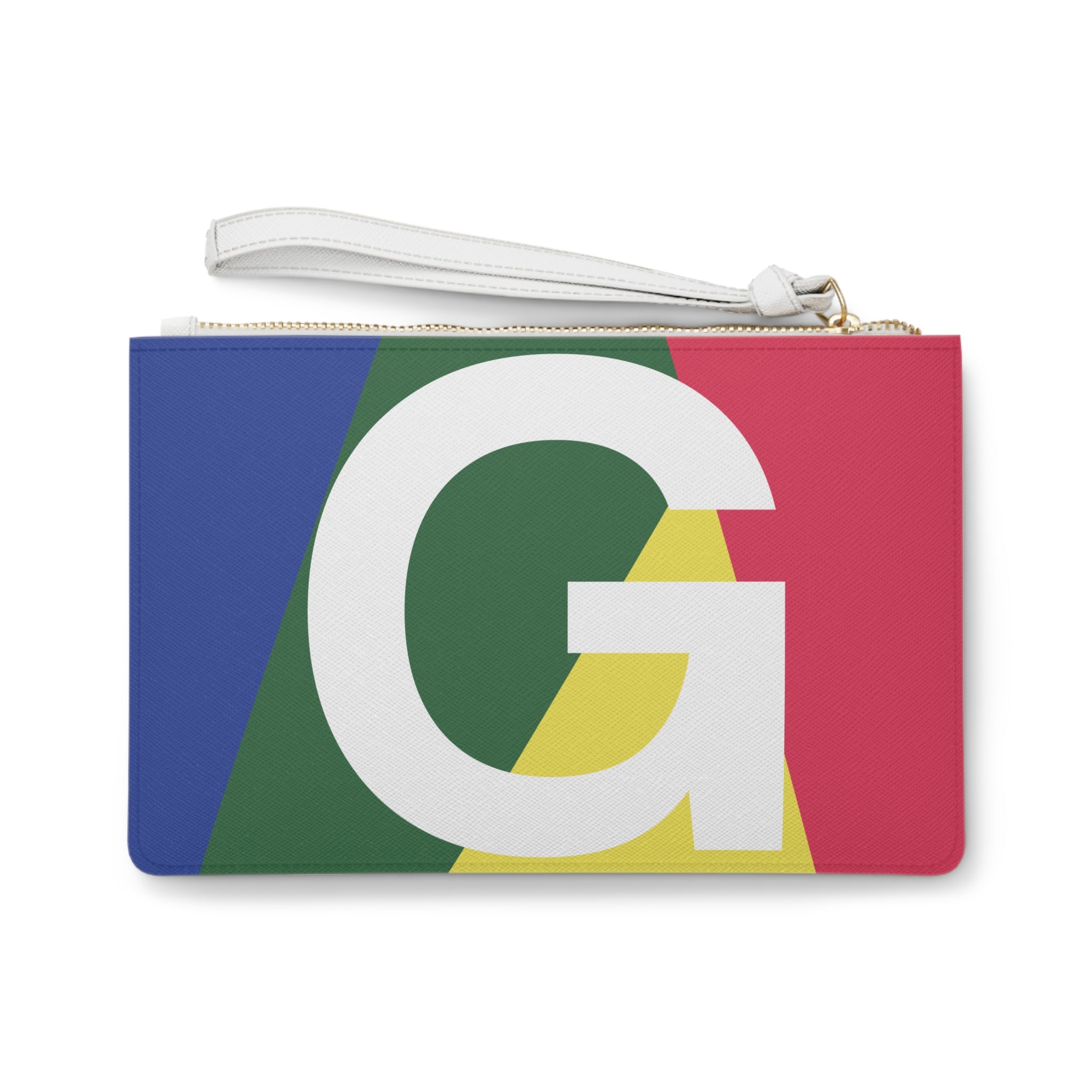 Monogram 'G' Colorblock Clutch Bag — Bold Geometric Wristlet for Everyday & Gifts