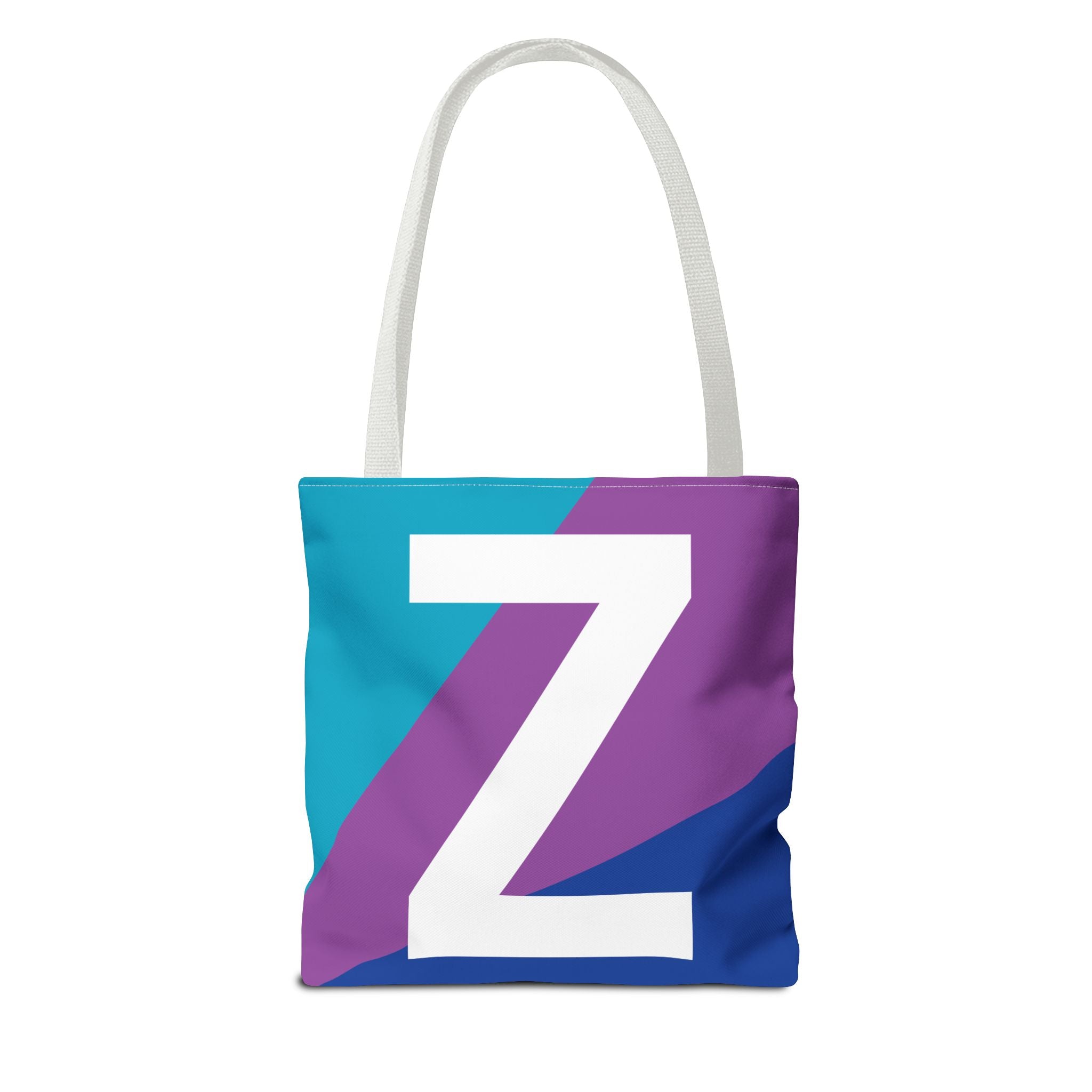 Monogram 'Z' Colorblock Tote Bag — Personalized Initial Z Shoulder Tote