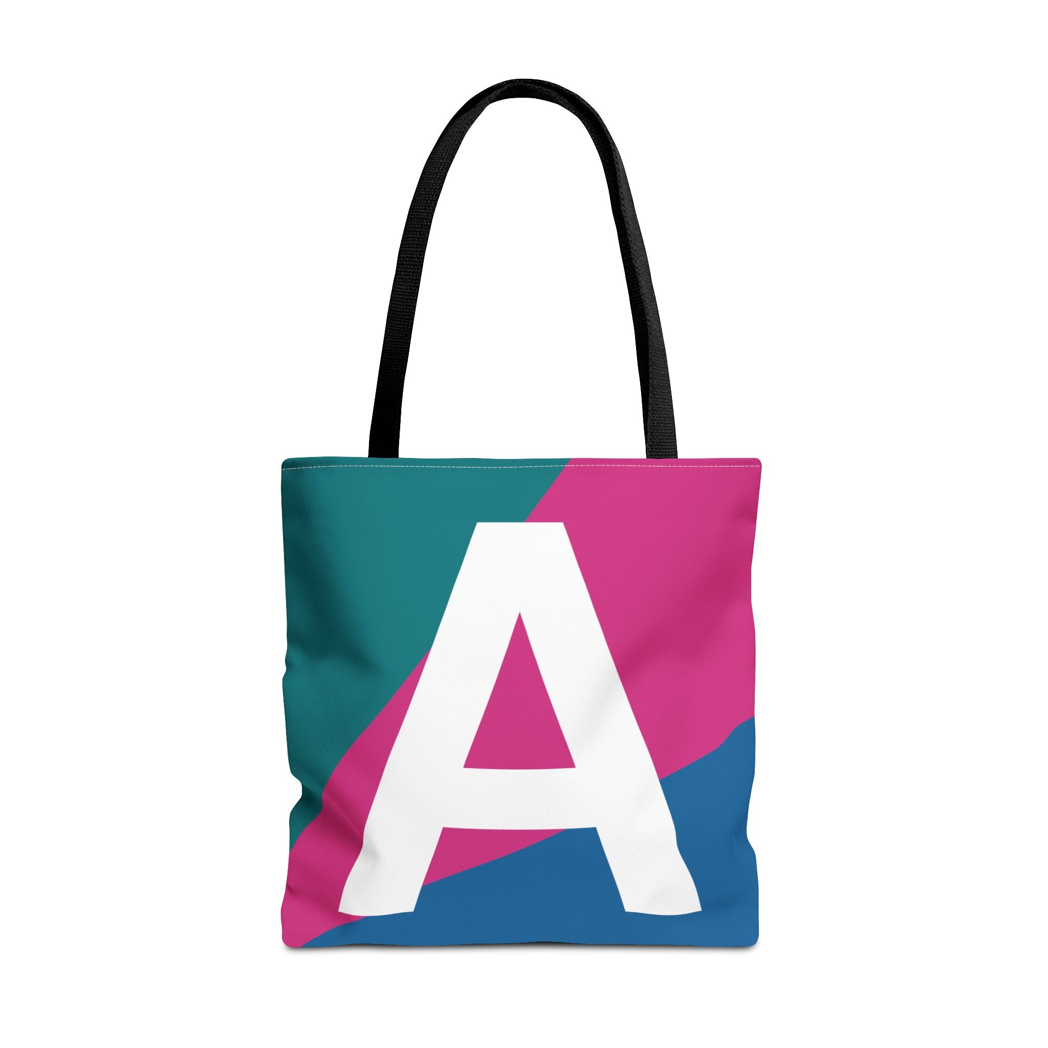 Monogram 'A' Colorblock Tote Bag — Personalized Initial A Shoulder Tote