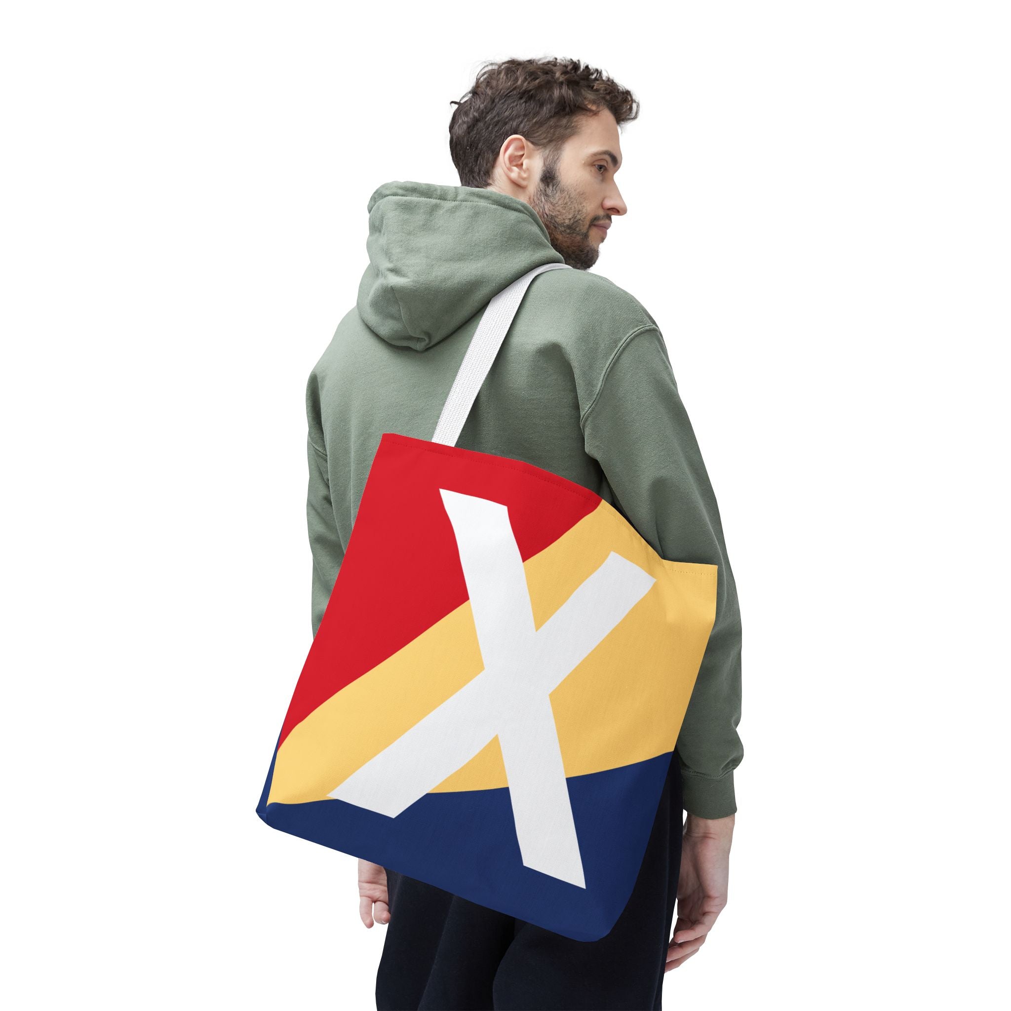 Monogram 'X' Colorblock Tote Bag — Personalized Initial X Shoulder Tote