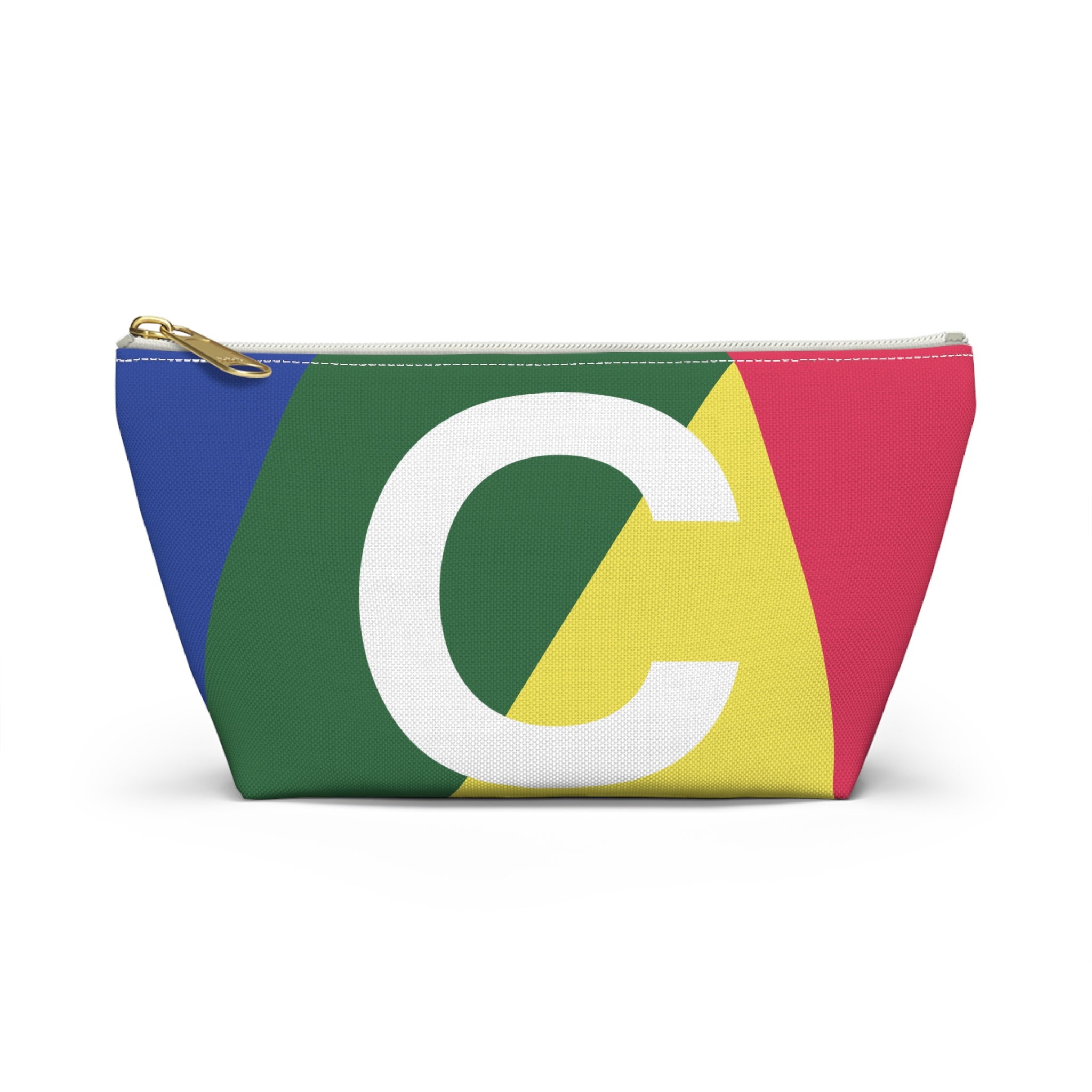 Initials Colorblock Accessory Pouch — Monogram C T-Bottom Cosmetic Bag