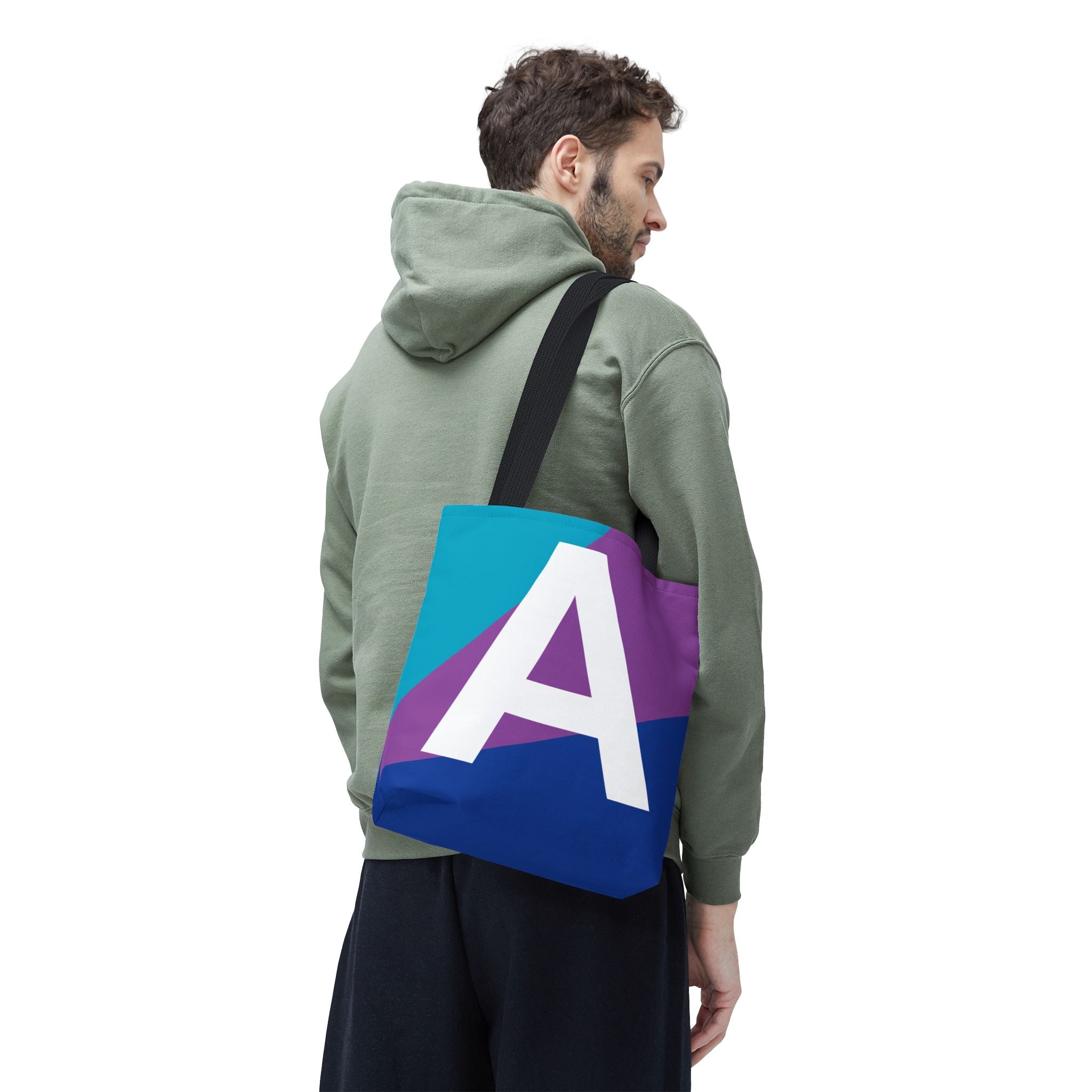Monogram 'A' Colorblock Tote Bag — Personalized Initial A Shoulder Tote