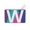 Initial W Mini Clutch — Colorblock Monogram Wristlet Wallet