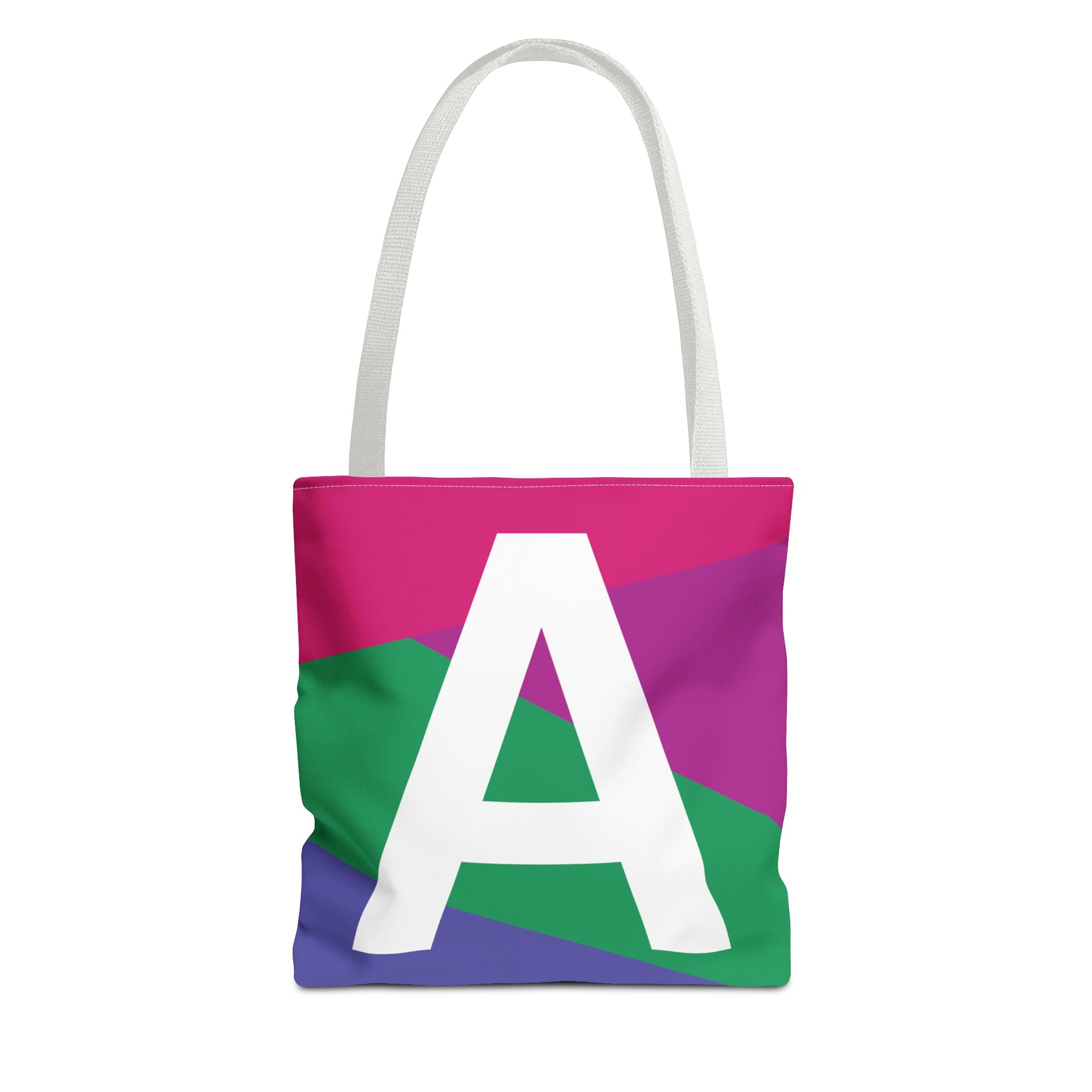 Monogram 'A' Colorblock Tote Bag — Personalized Initial A Shoulder Tote