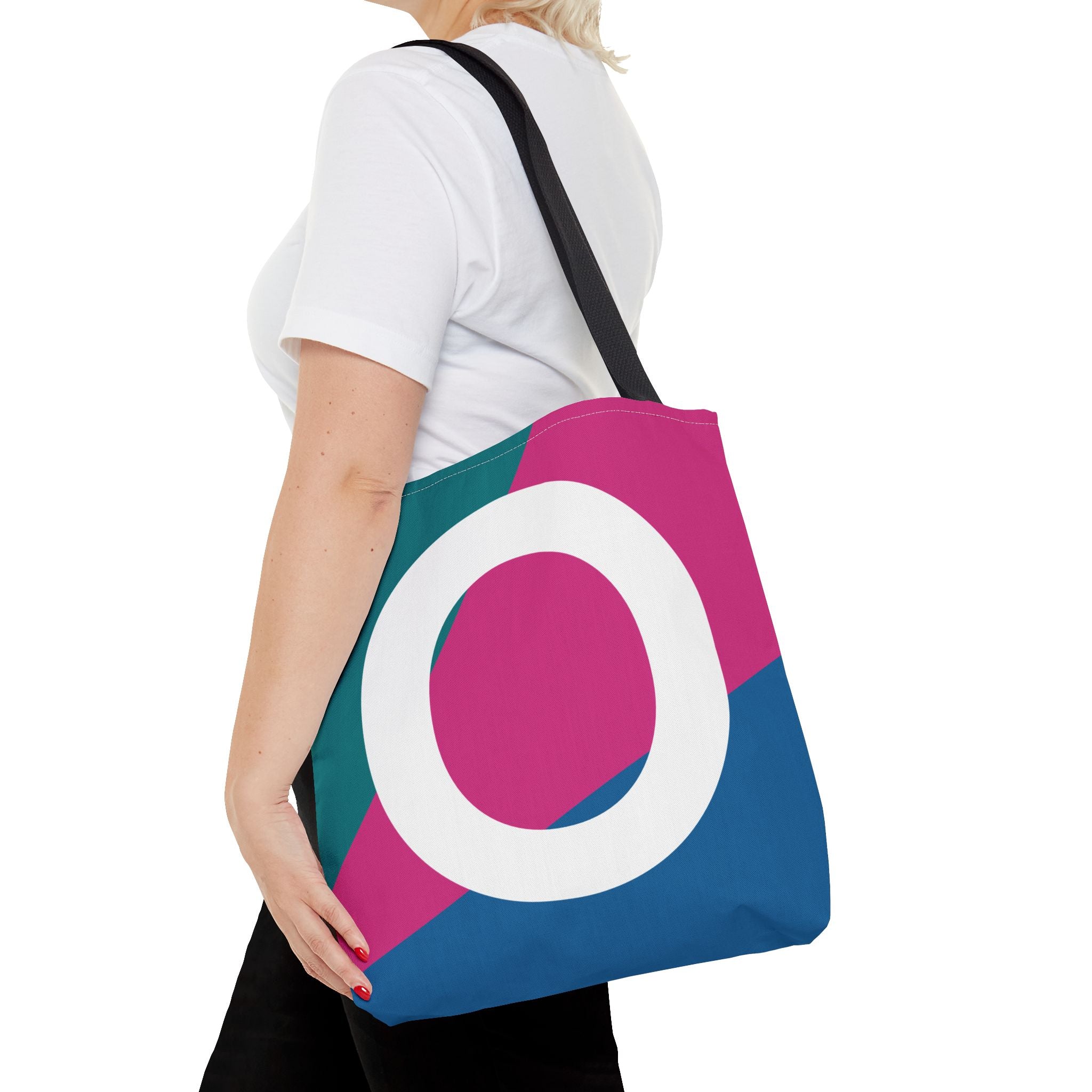 Monogram 'O' Colorblock Tote Bag — Personalized Initial O Shoulder Tote