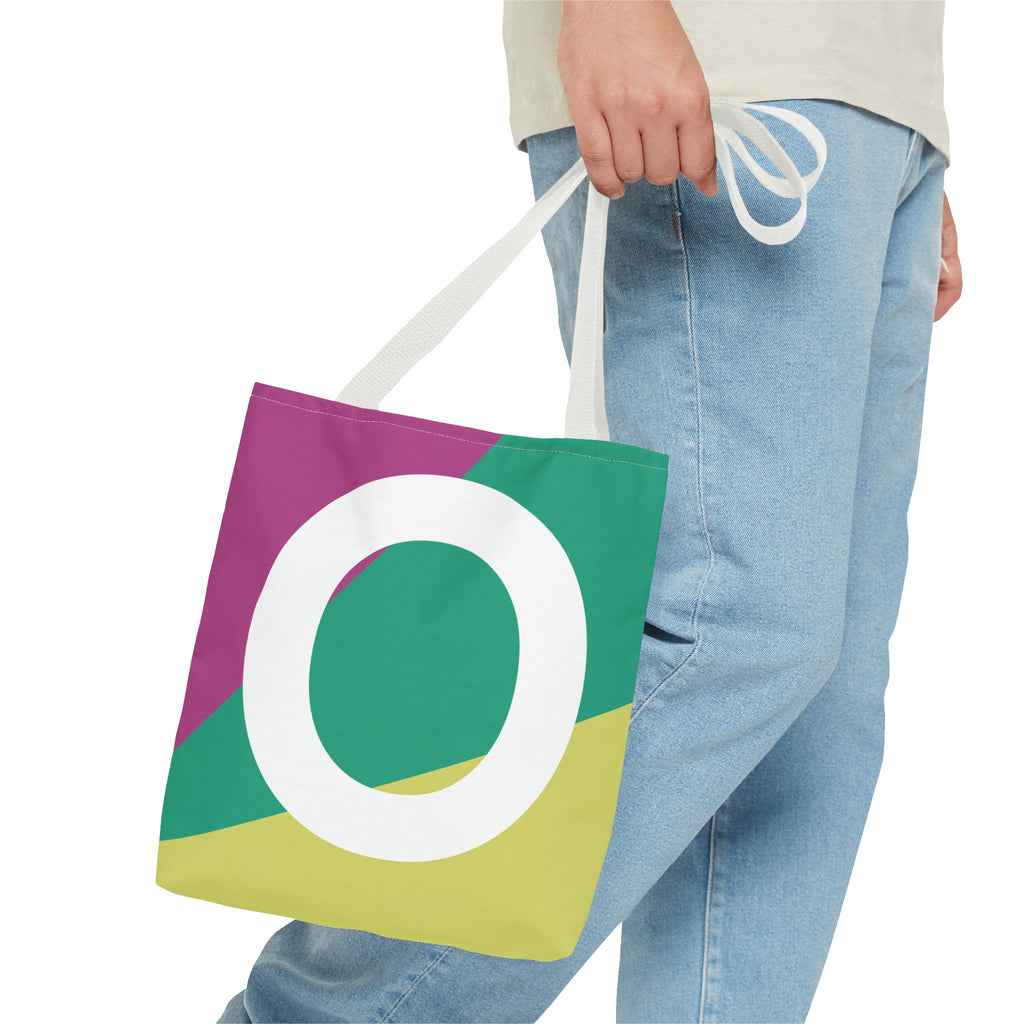 Monogram 'O' Colorblock Tote Bag — Personalized Initial O Shoulder Tote