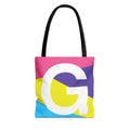 Monogram 'G' Colorblock Tote Bag — Personalized Initial G Shoulder Tote