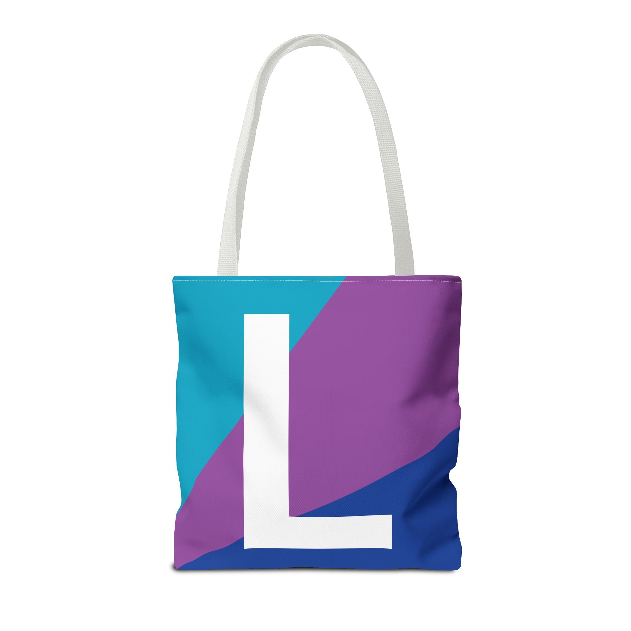 Monogram 'L' Colorblock Tote Bag — Personalized Initial L Shoulder Tote