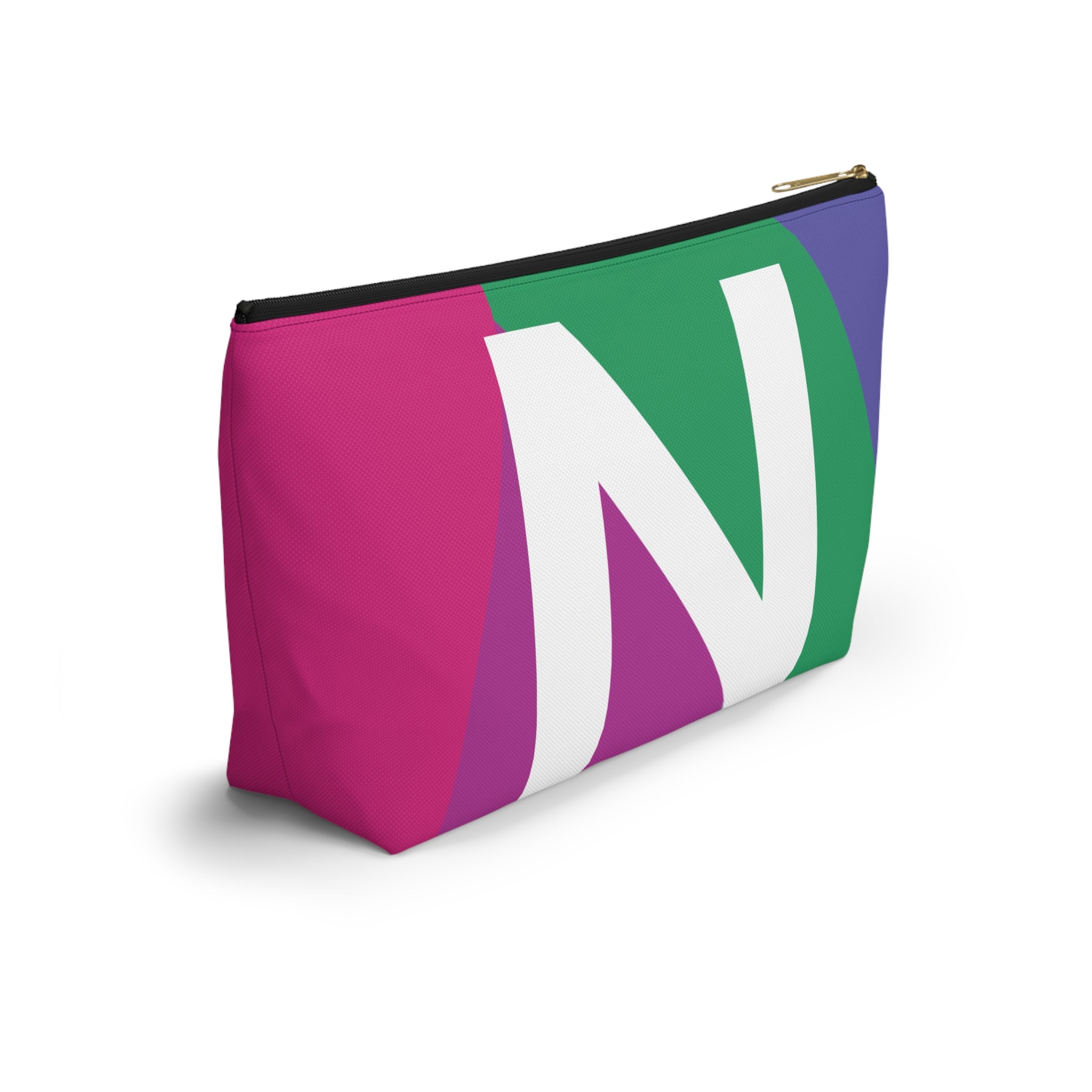 Initials Colorblock Accessory Pouch — Monogram N T-Bottom Cosmetic Bag