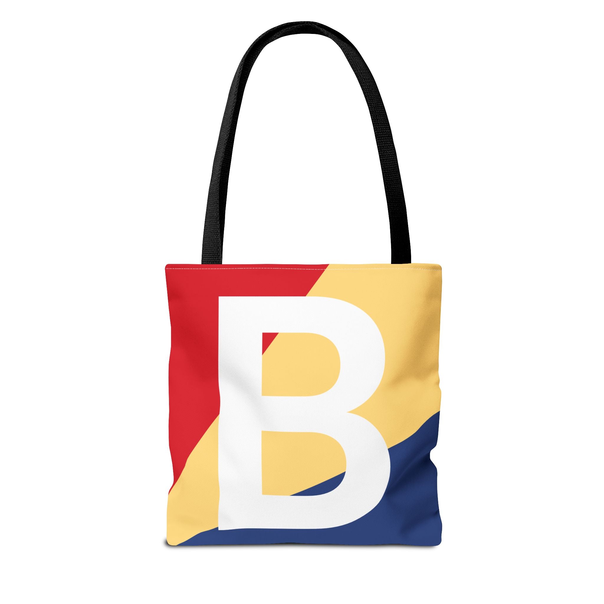 Monogram 'B' Colorblock Tote Bag — Personalized Initial B Shoulder Tote