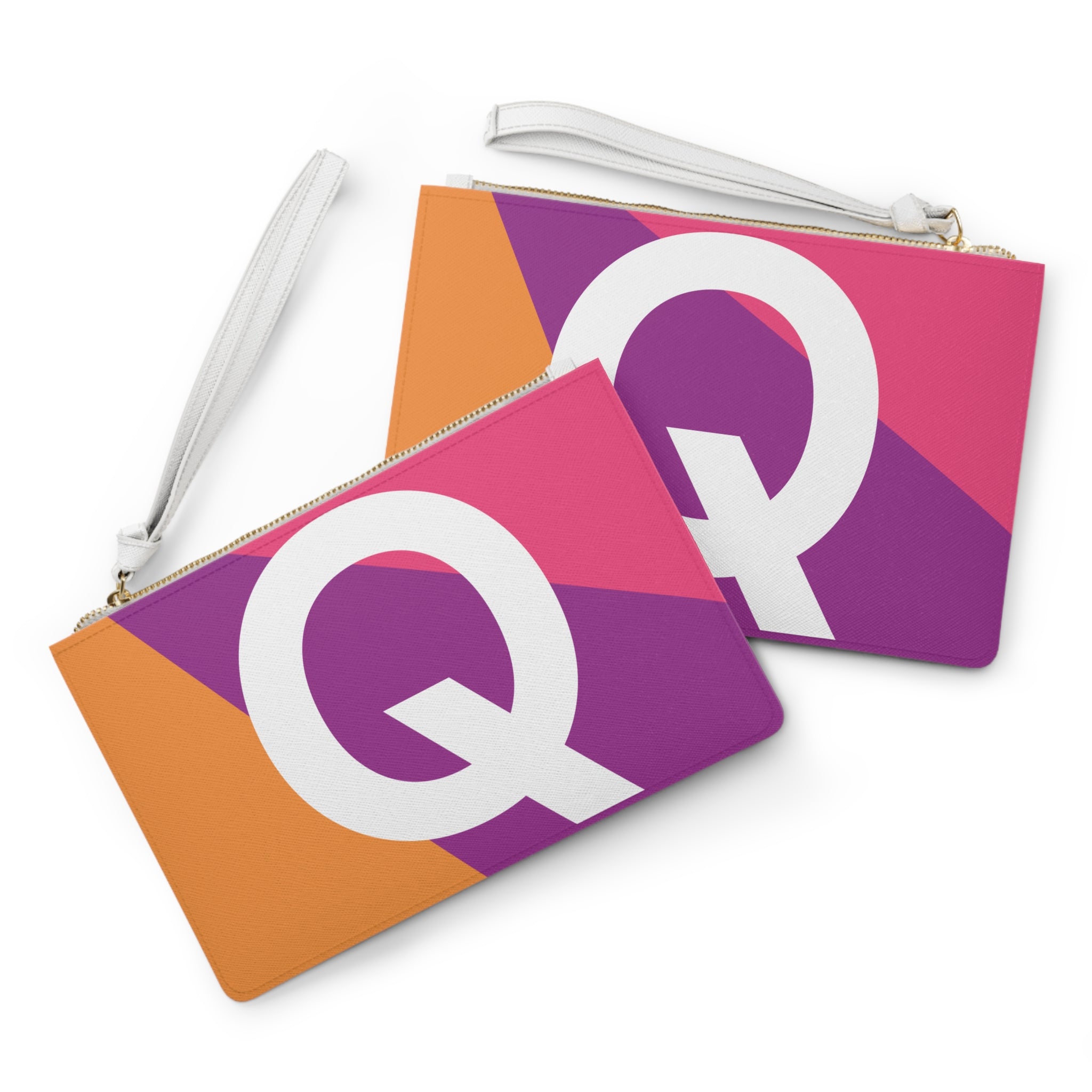 Monogram 'Q' Colorblock Clutch Bag — Bold Geometric Wristlet for Everyday & Gifts
