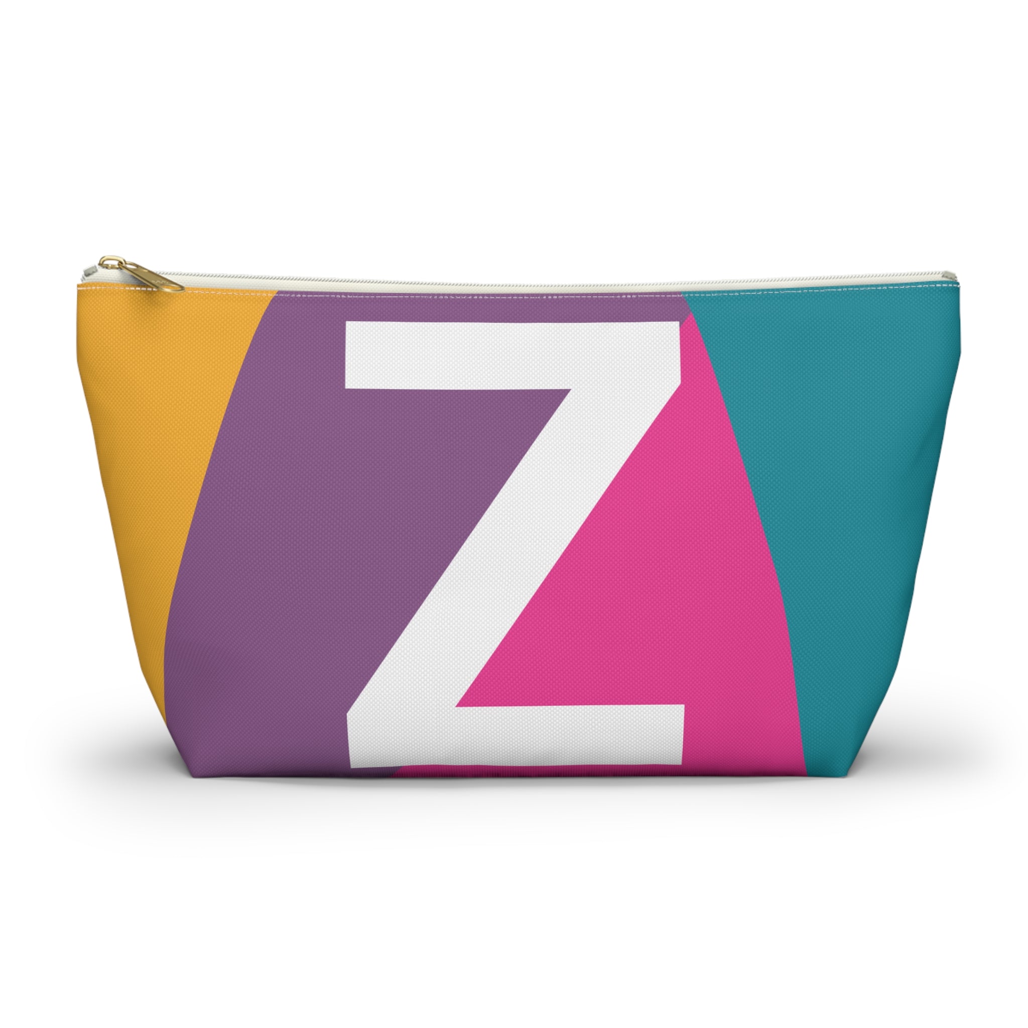 Initials Colorblock Accessory Pouch — Monogram Z T-Bottom Cosmetic Bag