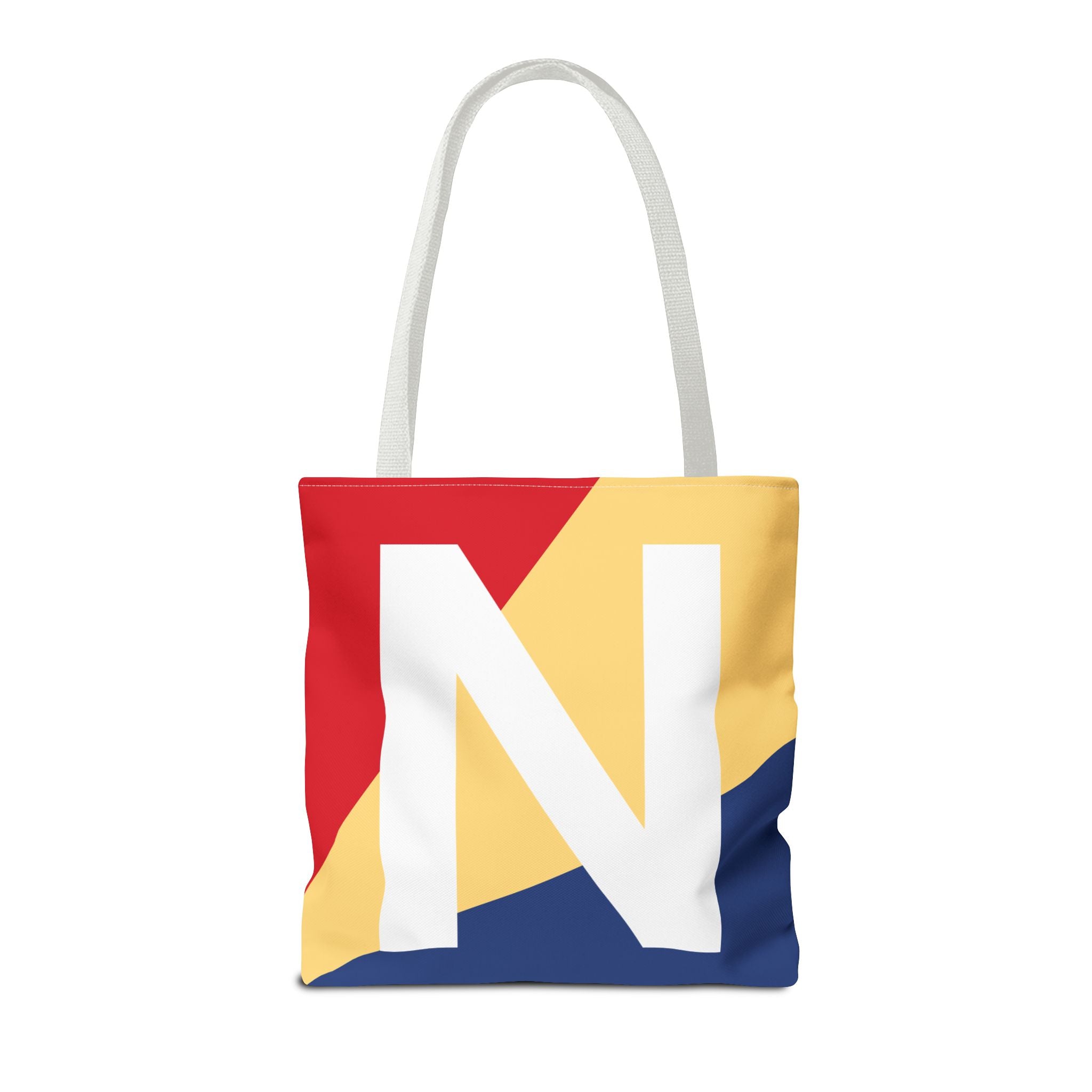 Monogram 'N' Colorblock Tote Bag — Personalized Initial N Shoulder Tote