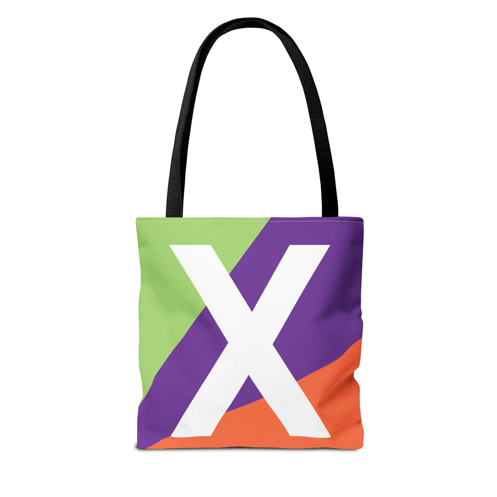 Monogram 'X' Colorblock Tote Bag — Personalized Initial X Shoulder Tote