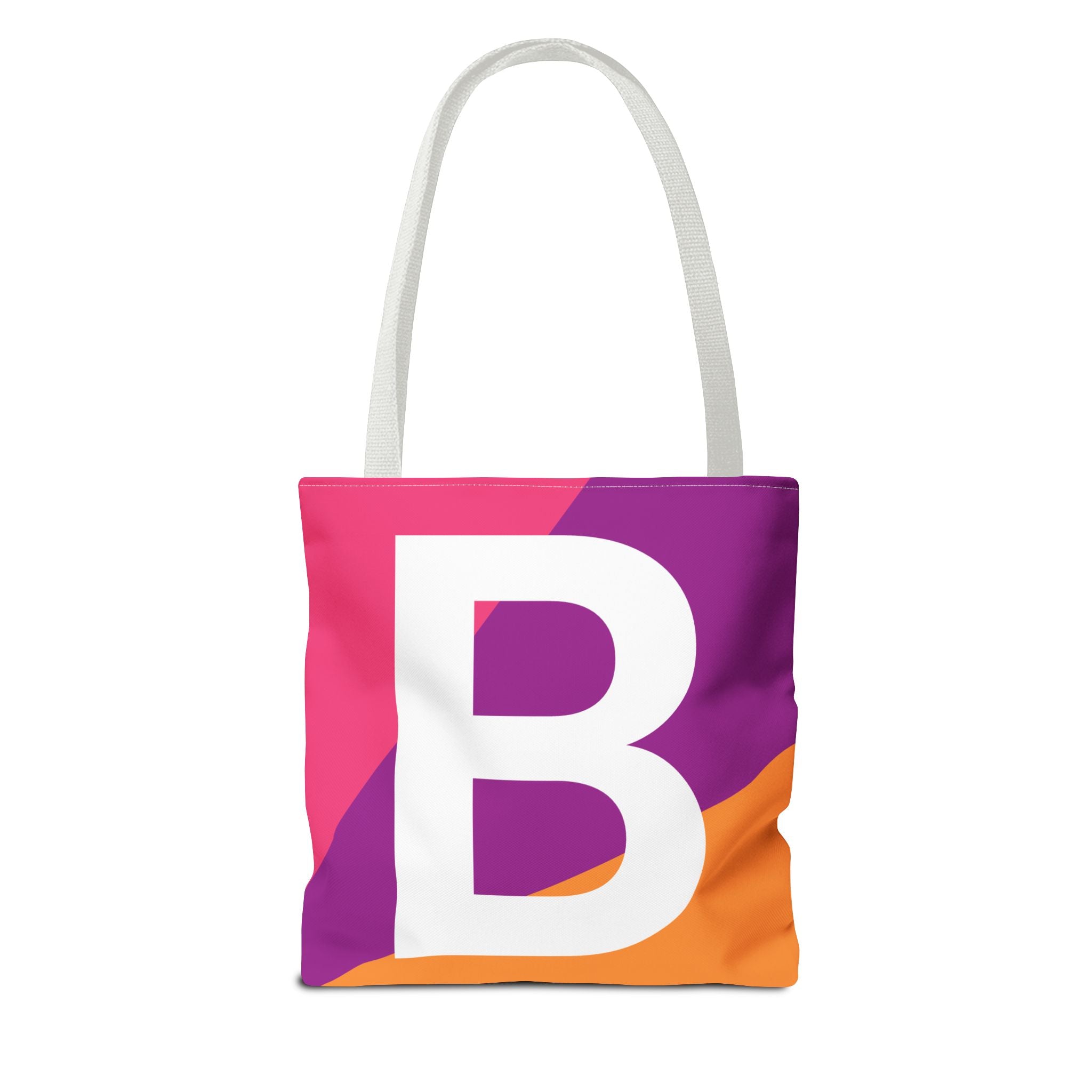 Monogram 'B' Colorblock Tote Bag — Personalized Initial B Shoulder Tote