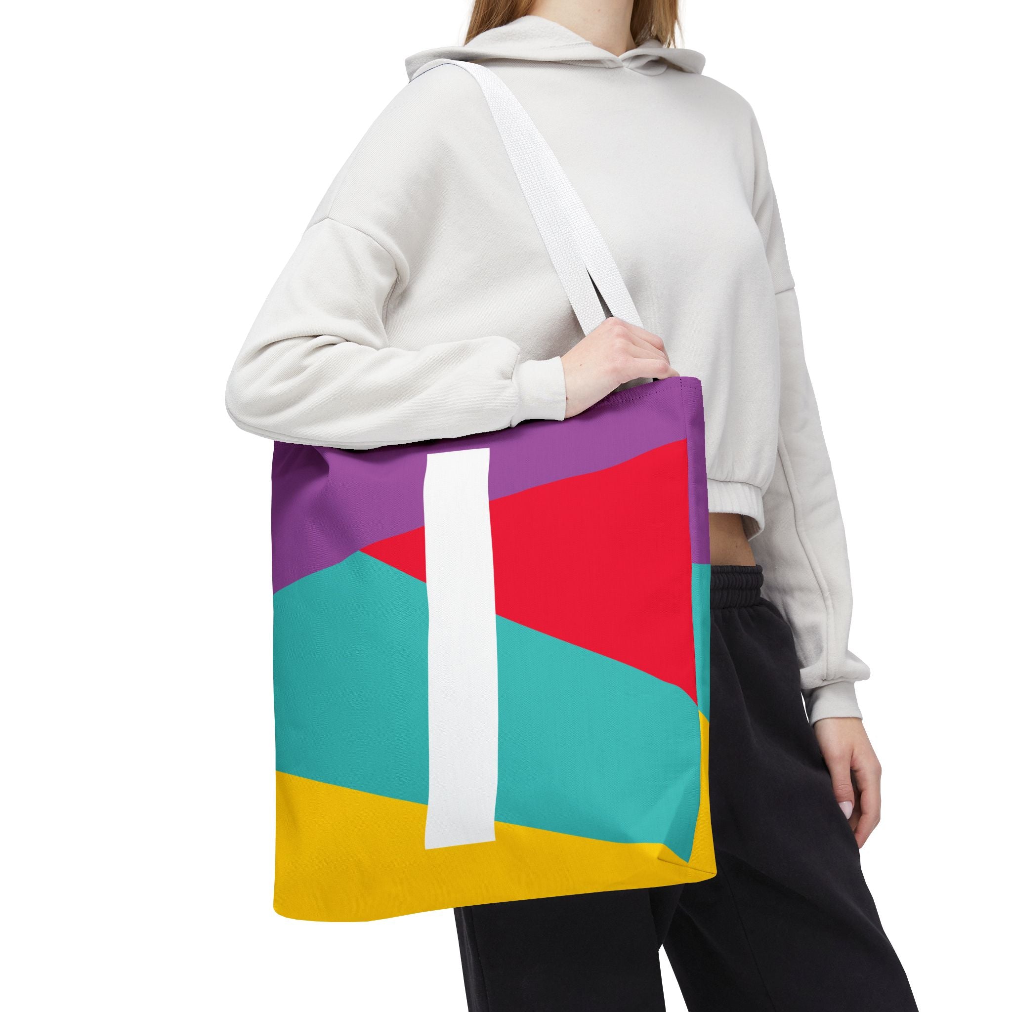 Monogram 'I' Colorblock Tote Bag — Personalized Initial I Shoulder Tote