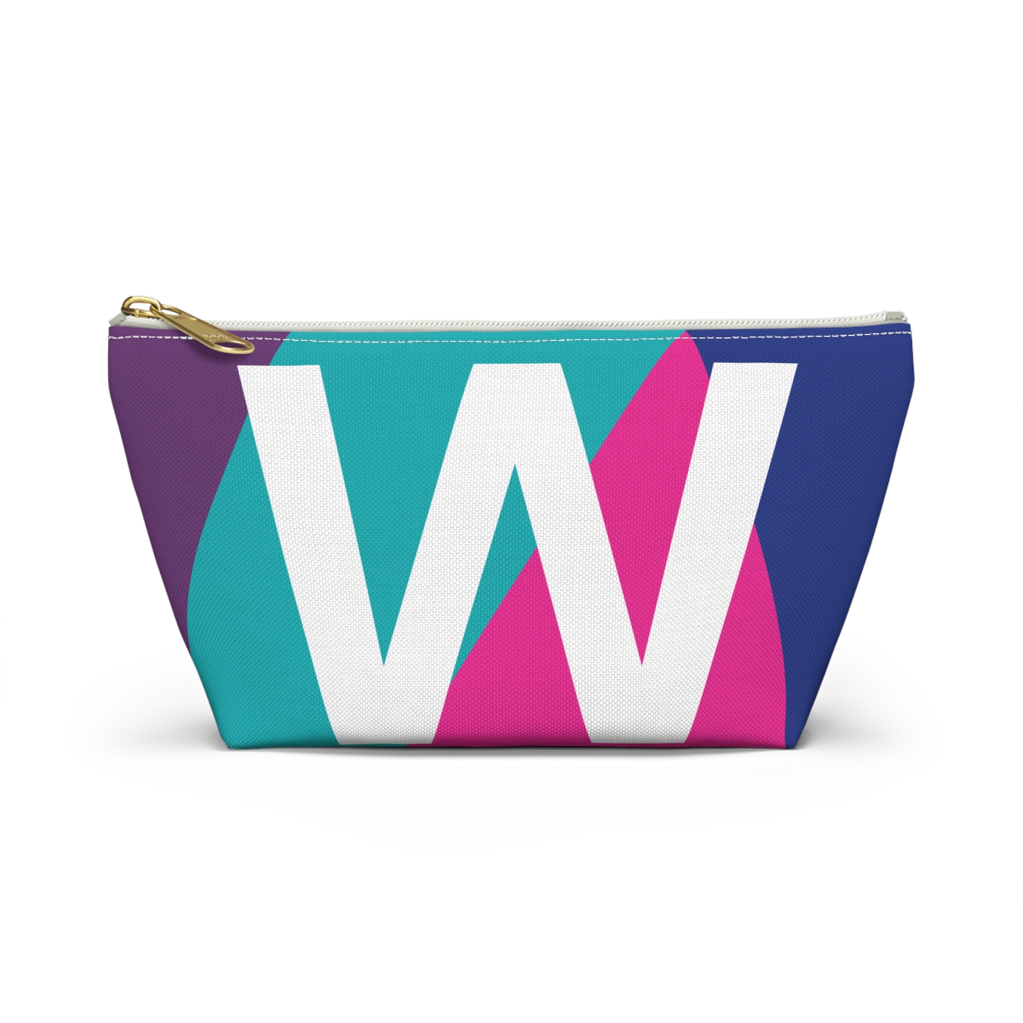 Initials Colorblock Accessory Pouch — Monogram W T-Bottom Cosmetic Bag