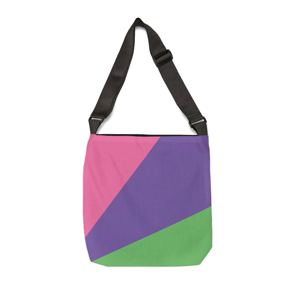 Colorblock Geometric Tote Bag — Adjustable Strap, Bright Abstract Pattern