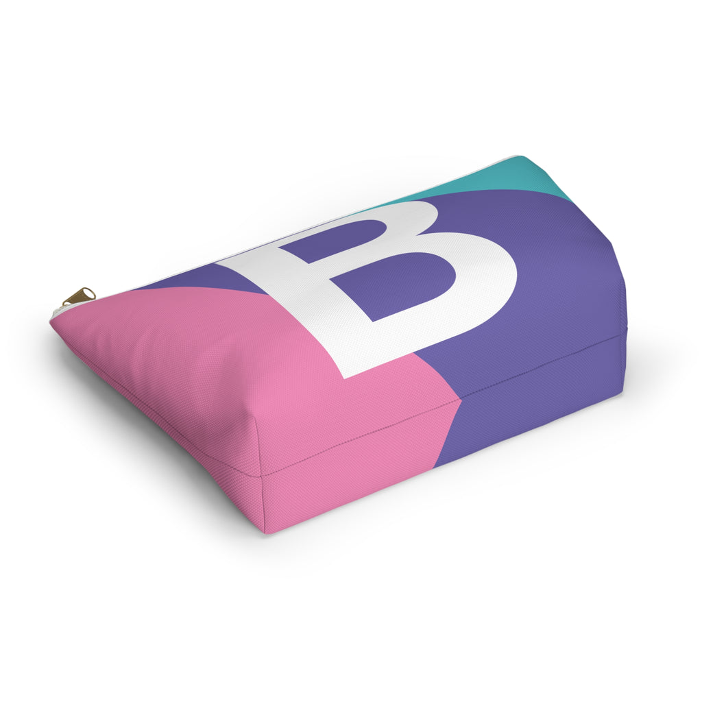 Initials Colorblock Accessory Pouch — Monogram B T-Bottom Cosmetic Bag