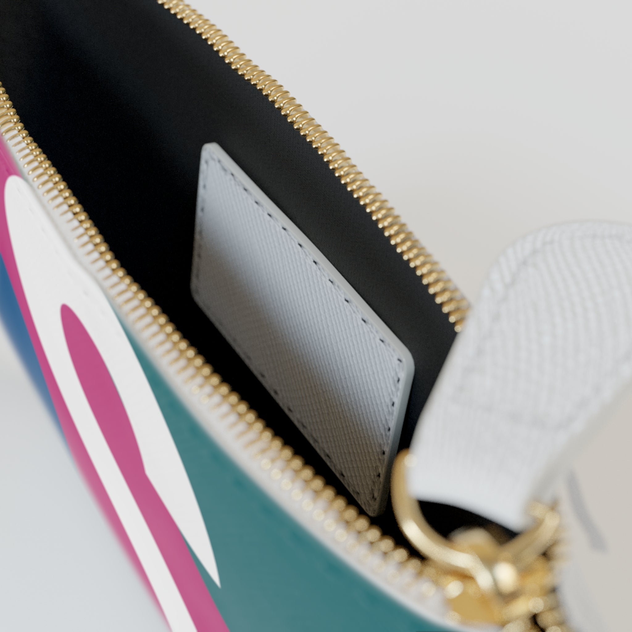 Initial S Mini Clutch — Colorblock Monogram Wristlet Wallet