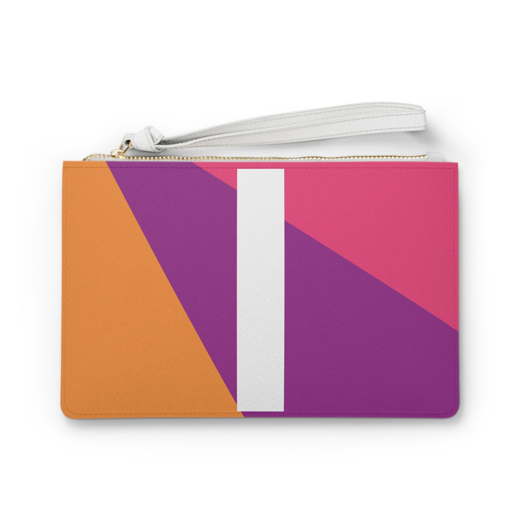 Monogram 'I' Colorblock Clutch Bag — Bold Geometric Wristlet for Everyday & Gifts