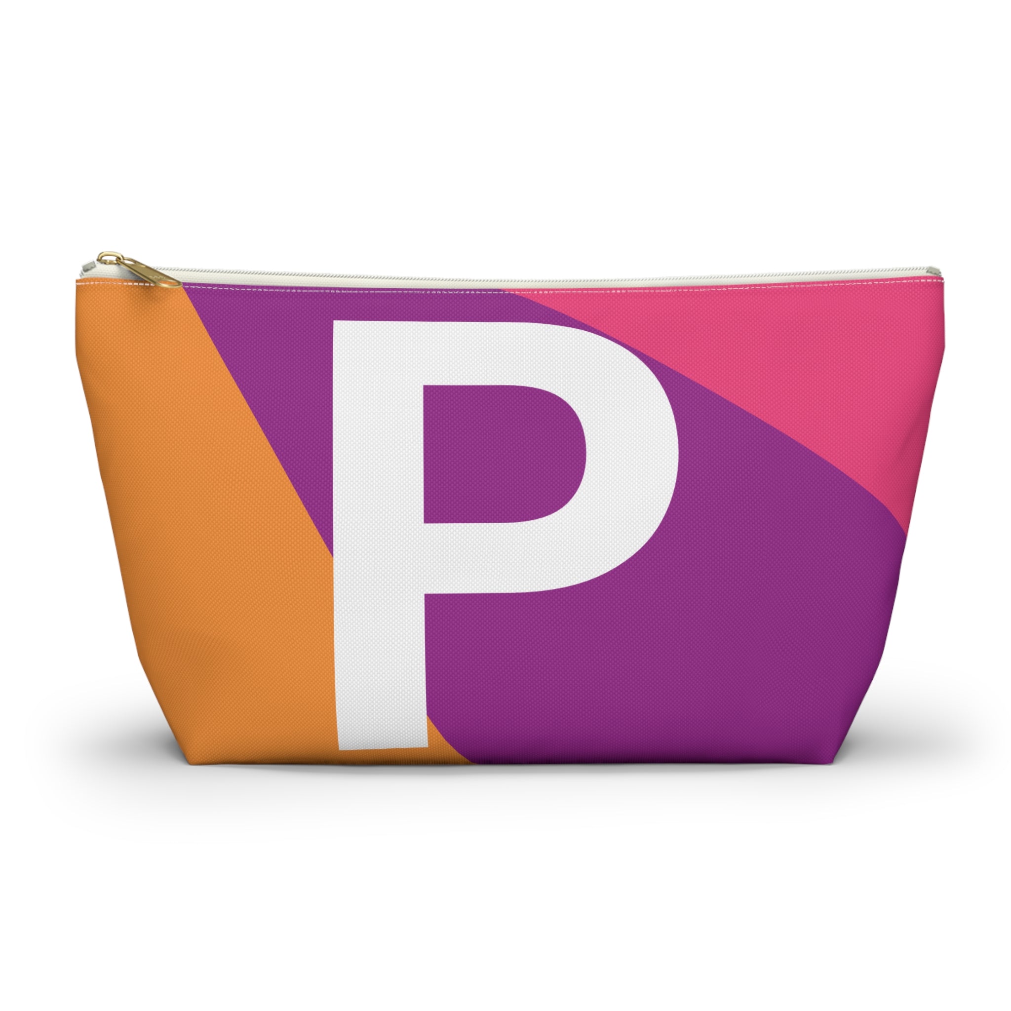 Initials Colorblock Accessory Pouch — Monogram P T-Bottom Cosmetic Bag