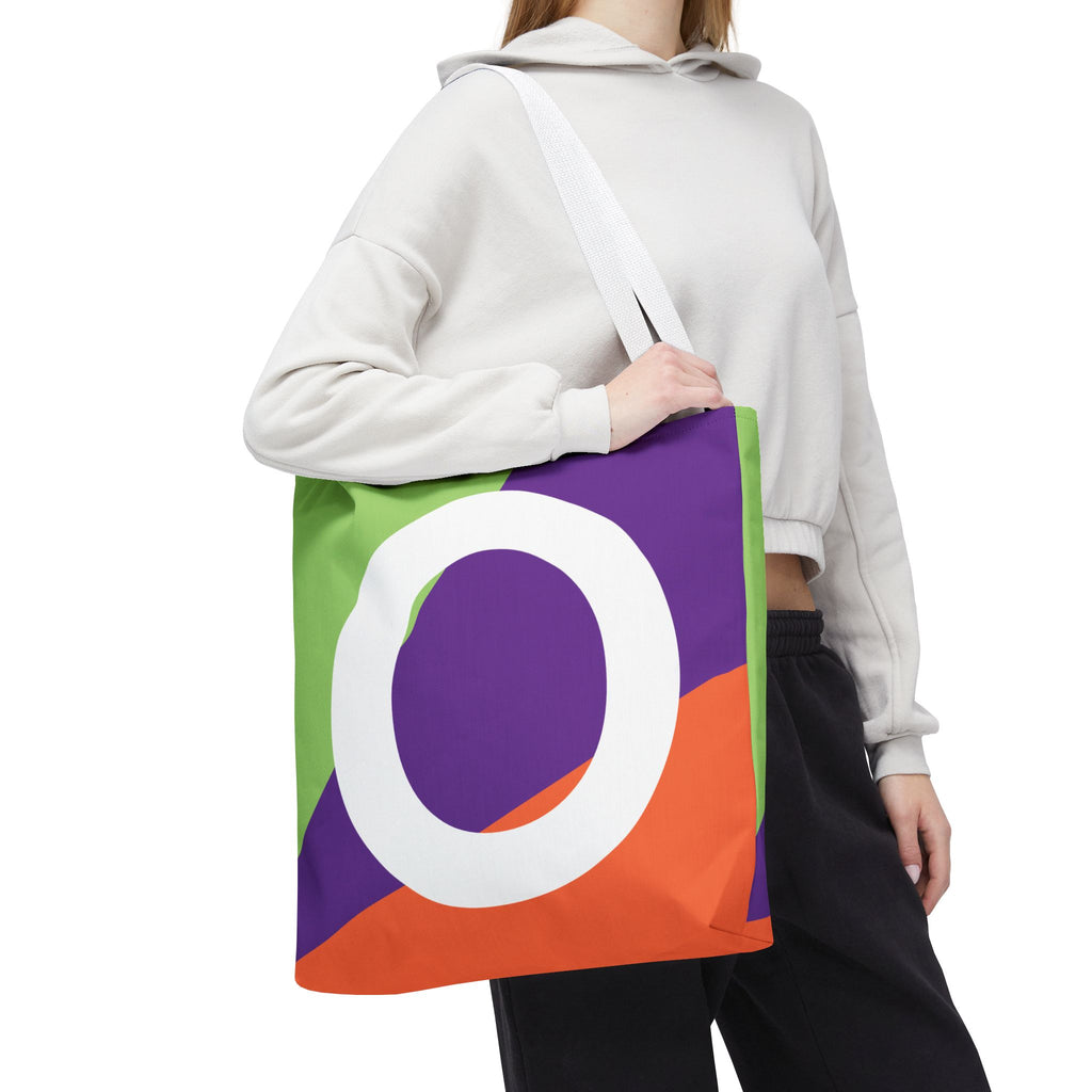 Monogram 'O' Colorblock Tote Bag — Personalized Initial O Shoulder Tote