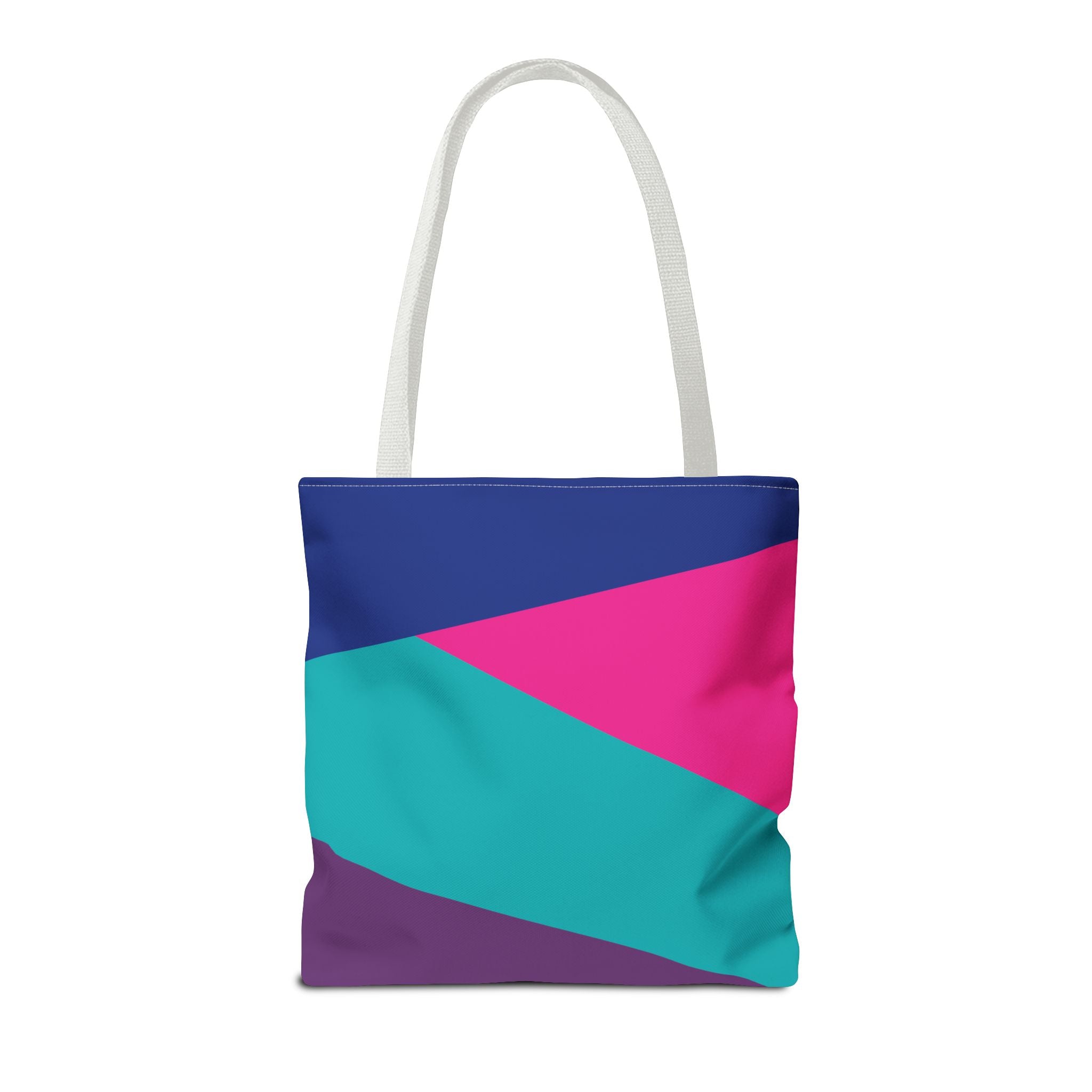 Retro 80s & 90s Inspired Color Block Tote Bag | Stylish Everyday Canvas Shoulder Bag